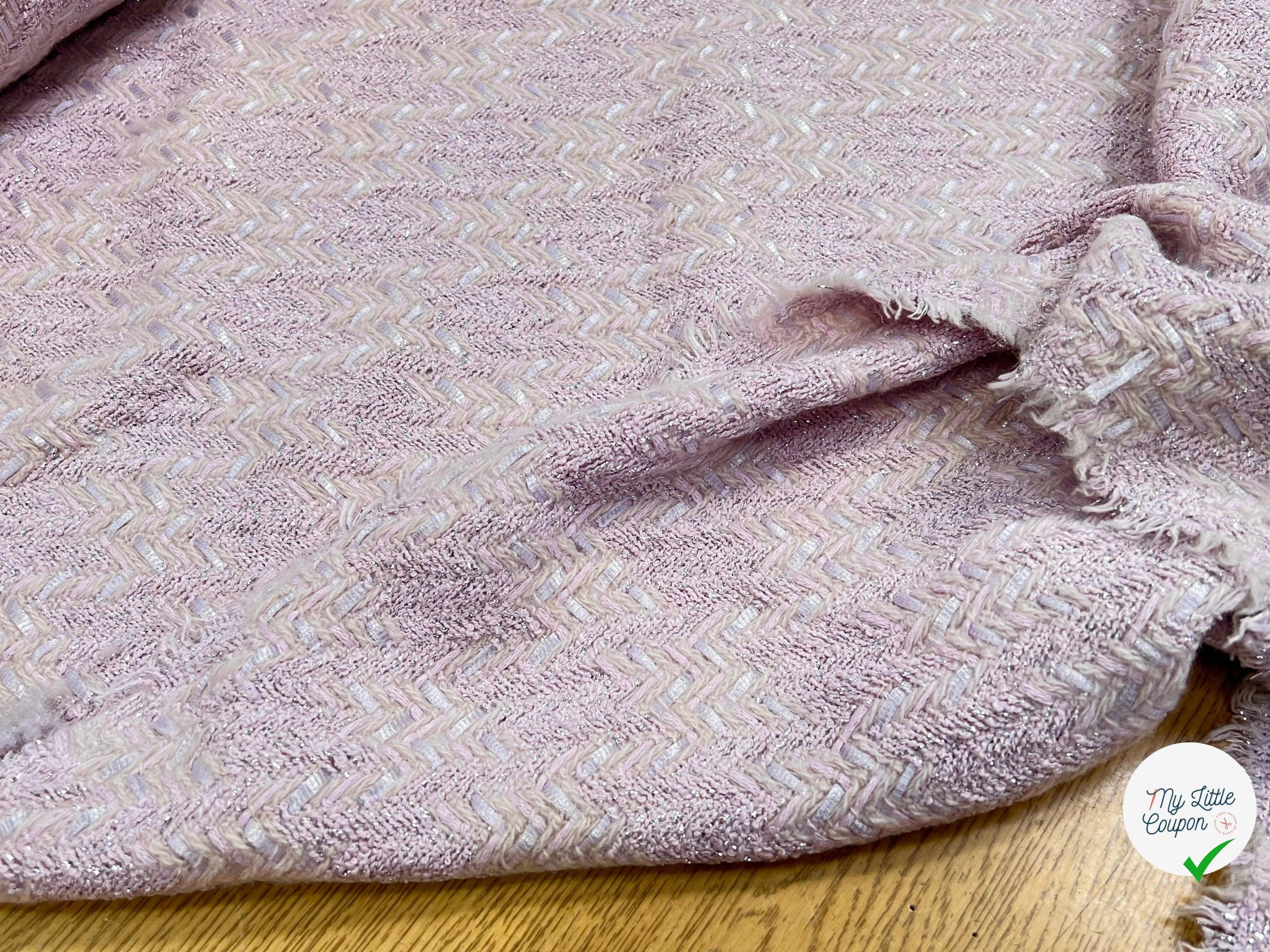 TWEED PRESTIGE LILAS CHEVRON BEIGE FONCÉ - My Little Coupon