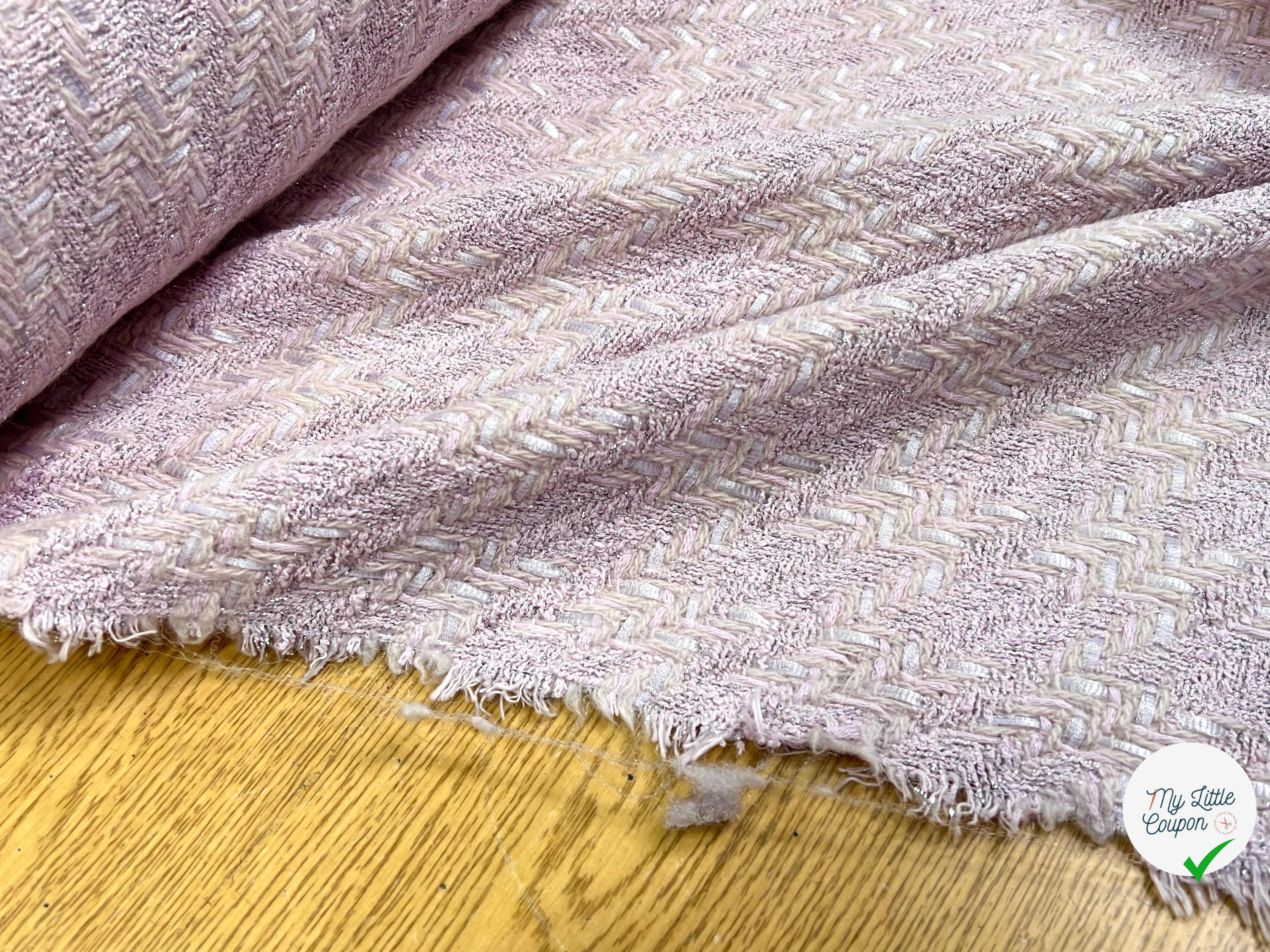 TWEED PRESTIGE LILAS CHEVRON BEIGE FONCÉ - My Little Coupon