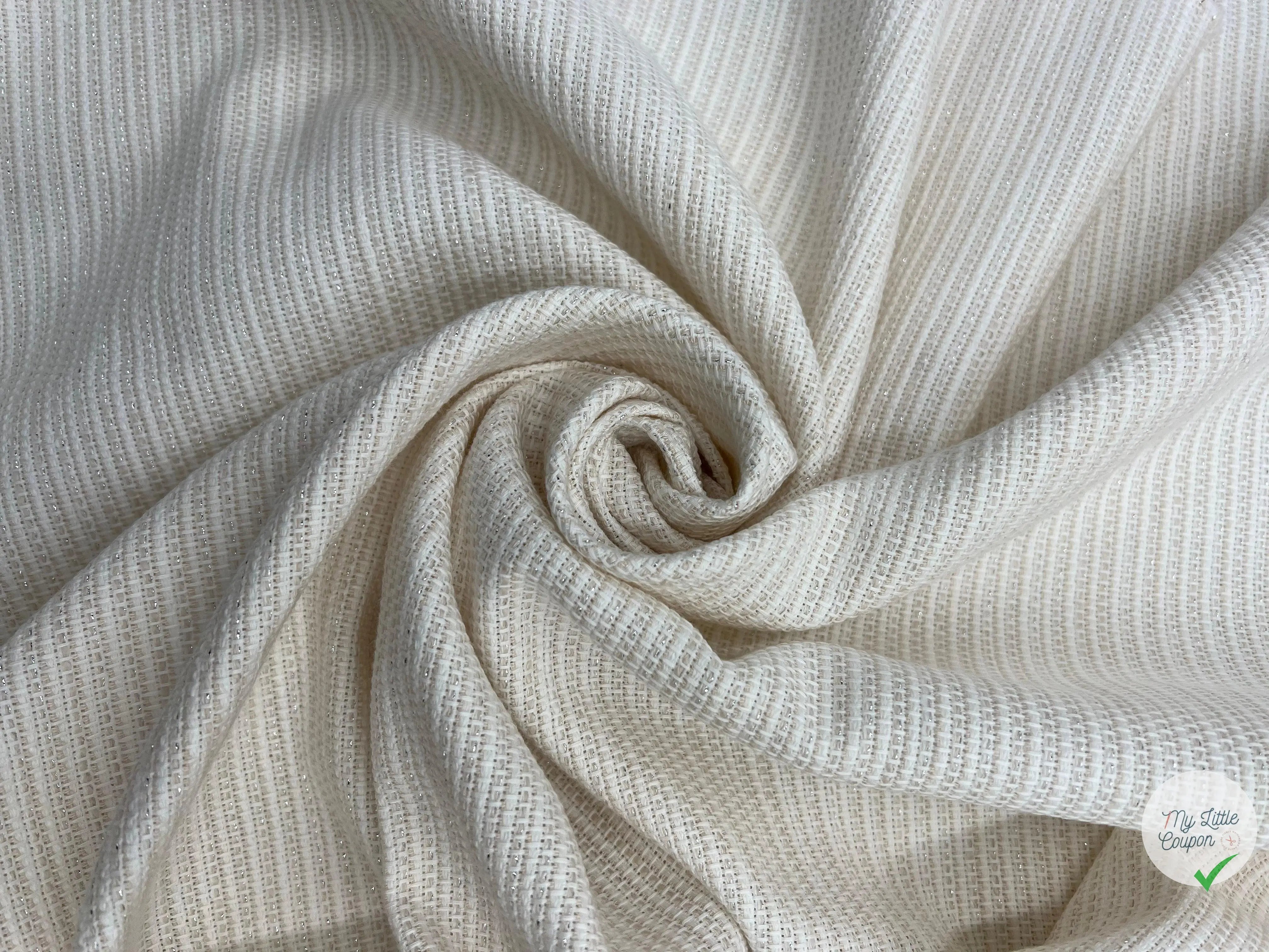 TWEED PRINTEMPS RUTILANT ET SCINTILLANT BLANC - My Little Coupon - tissu - coudre