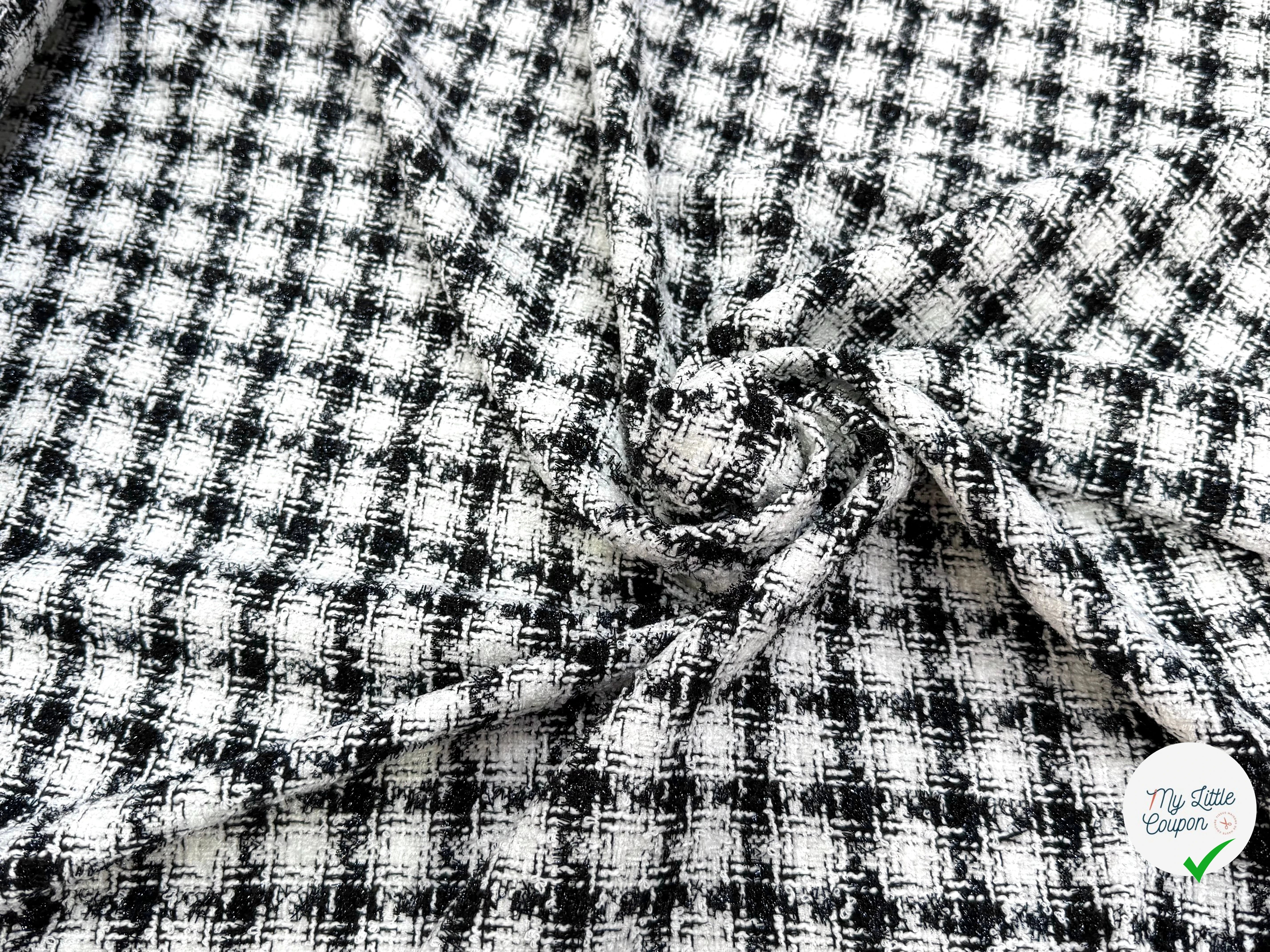 TWEED SOFT À CARREAUX BLANC NOIR - My Little Coupon