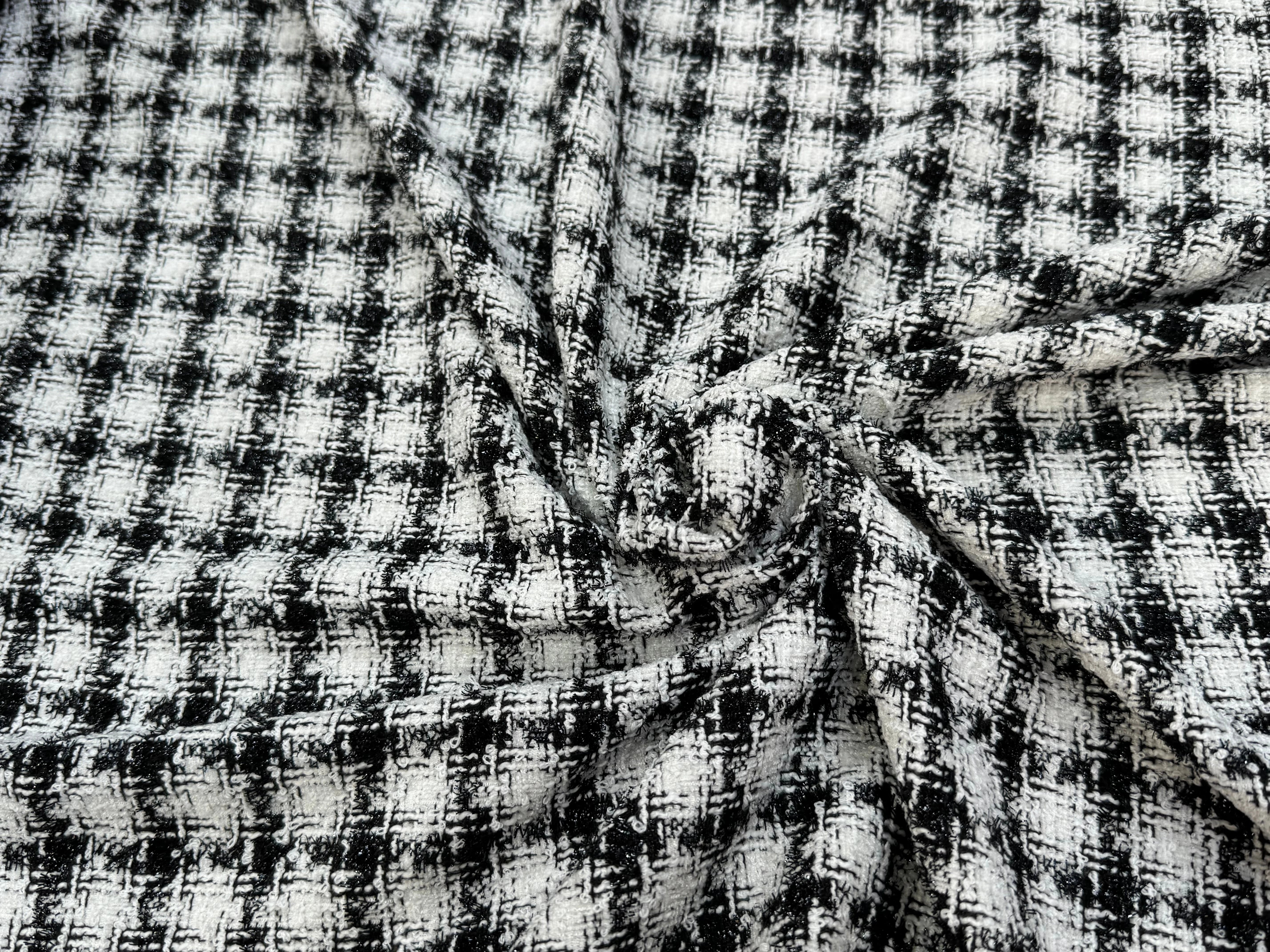 TWEED SOFT À CARREAUX BLANC NOIR - My Little Coupon