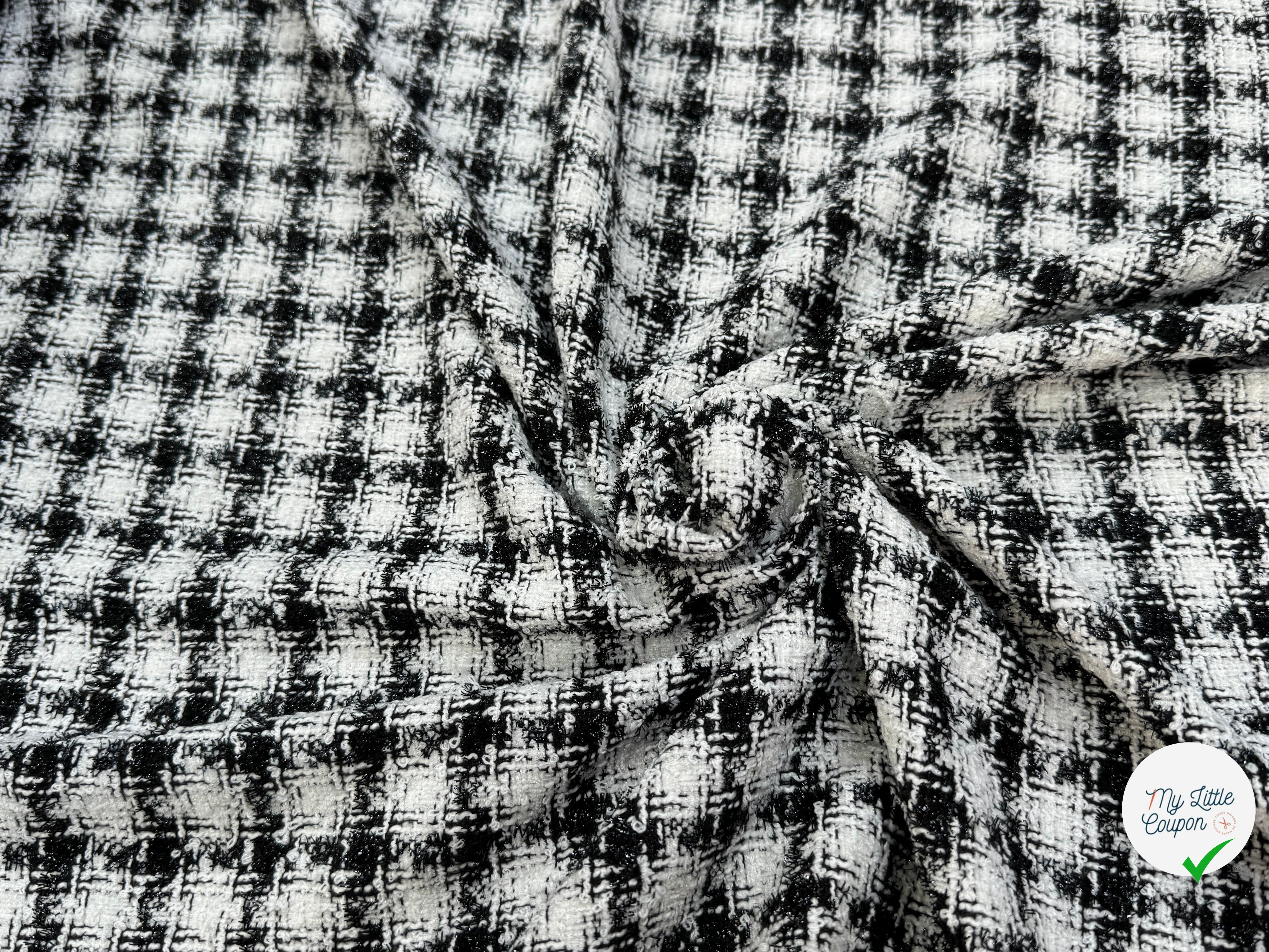 TWEED SOFT À CARREAUX BLANC NOIR - My Little Coupon