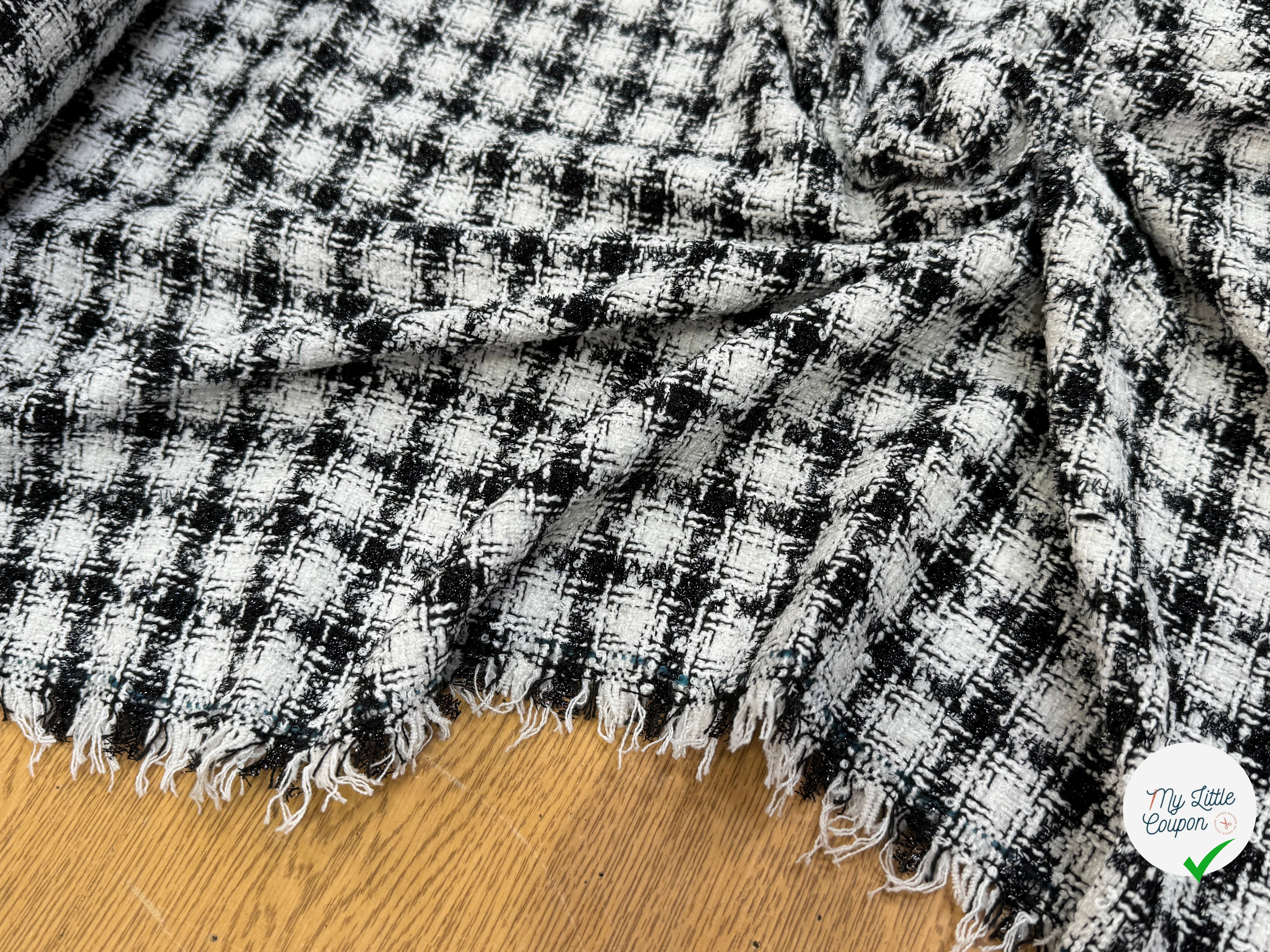 TWEED SOFT À CARREAUX BLANC NOIR - My Little Coupon