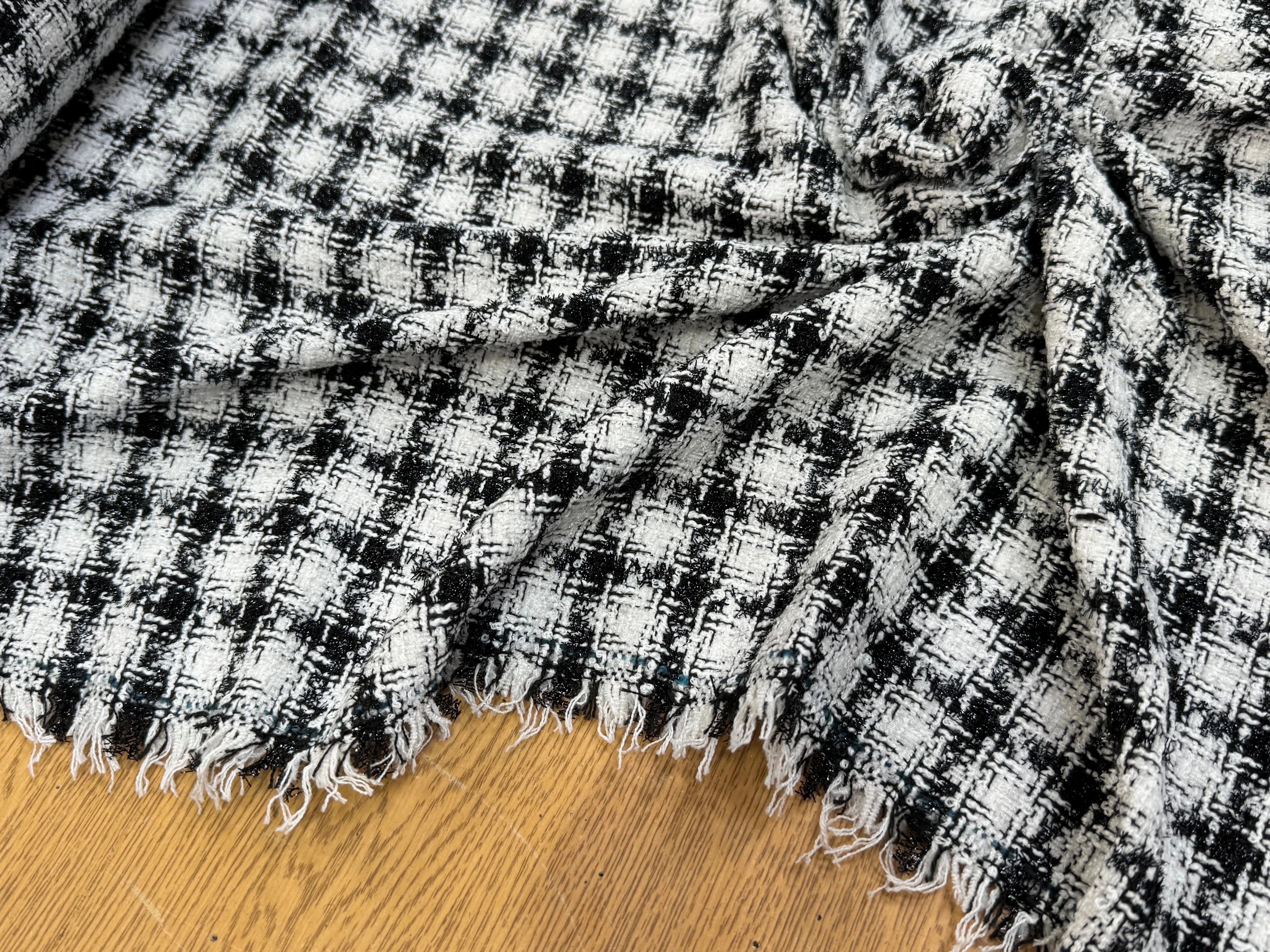 TWEED SOFT À CARREAUX BLANC NOIR - My Little Coupon