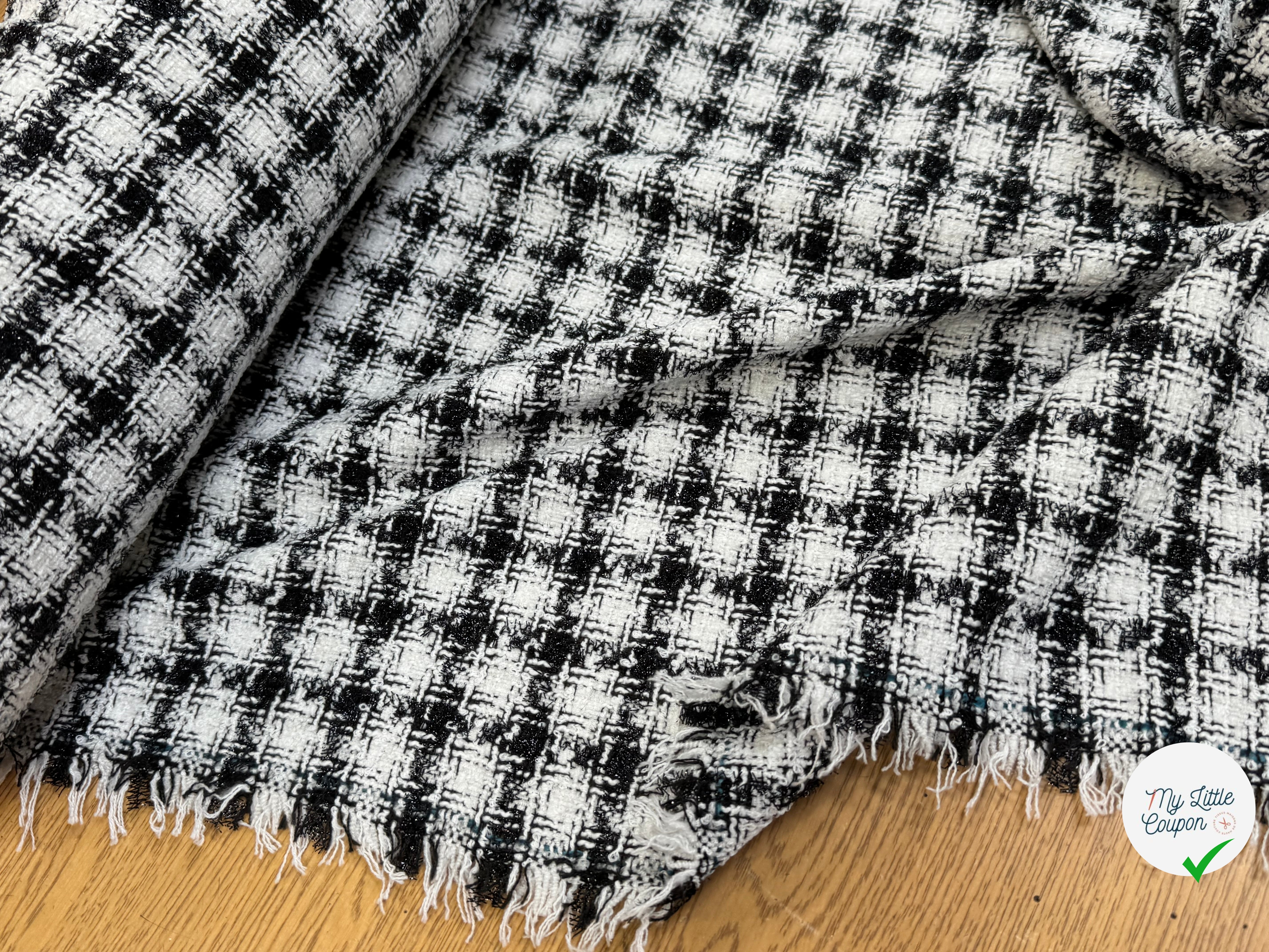 TWEED SOFT À CARREAUX BLANC NOIR - My Little Coupon