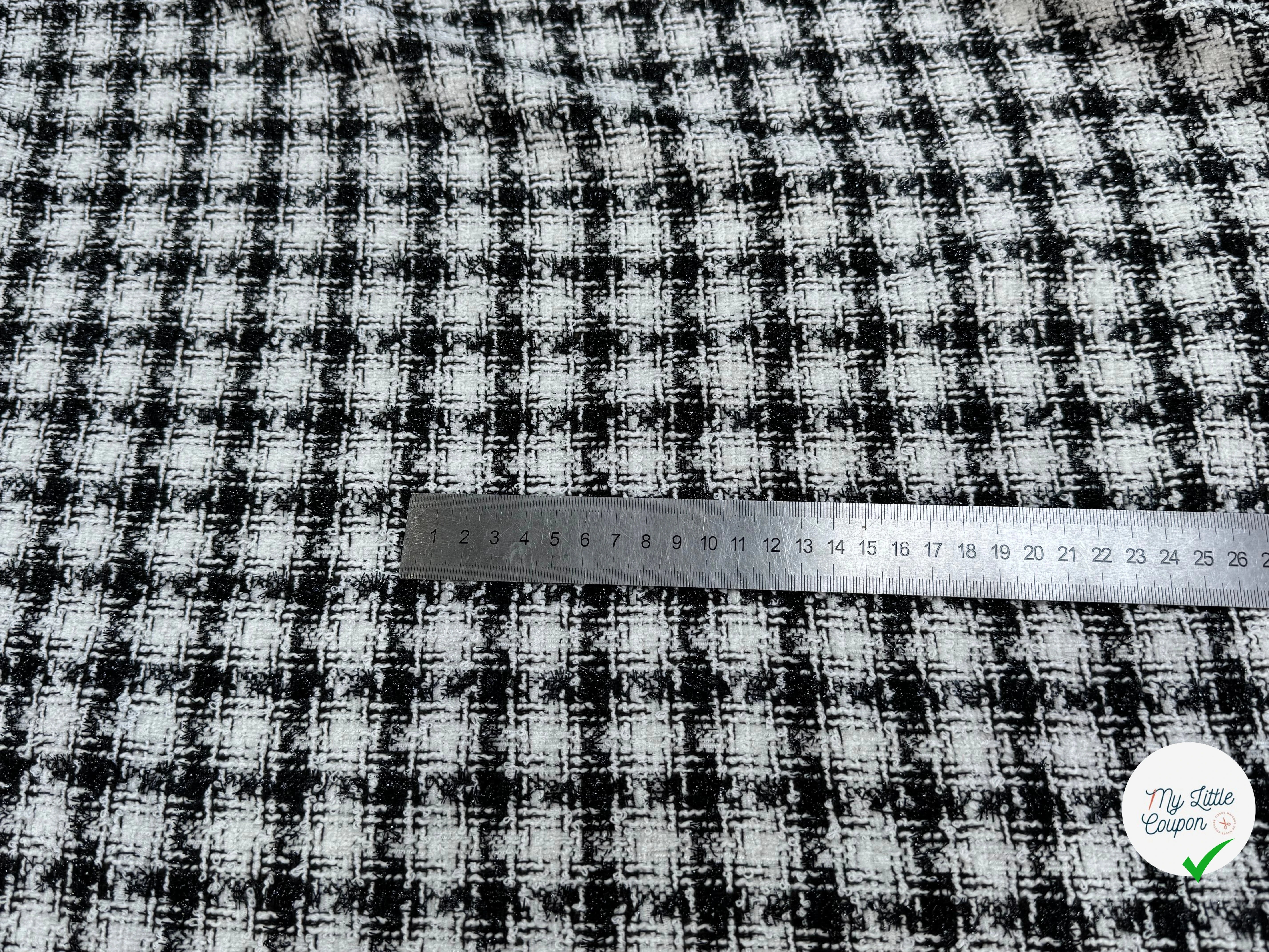 TWEED SOFT À CARREAUX BLANC NOIR - My Little Coupon