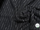 TWEED TRÈS BEAU TISSAGE À RAYURES LOURD 33% COTON NOIR MADE IN ITALY - My Little Coupon