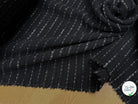 TWEED TRÈS BEAU TISSAGE À RAYURES LOURD 33% COTON NOIR MADE IN ITALY - My Little Coupon
