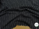 TWEED TRÈS BEAU TISSAGE À RAYURES LOURD 33% COTON NOIR MADE IN ITALY - My Little Coupon