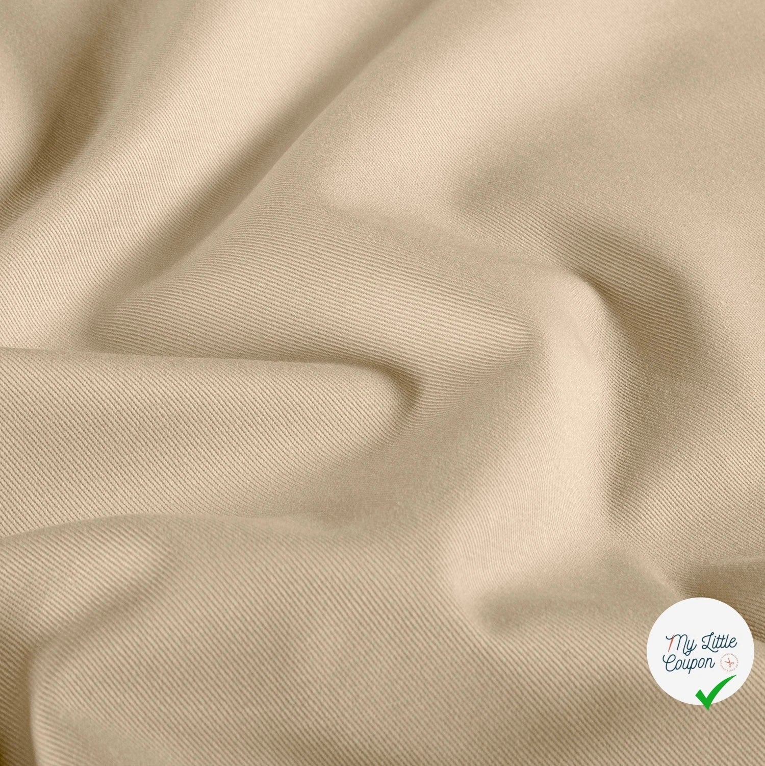Twill de coton lavé beige clair