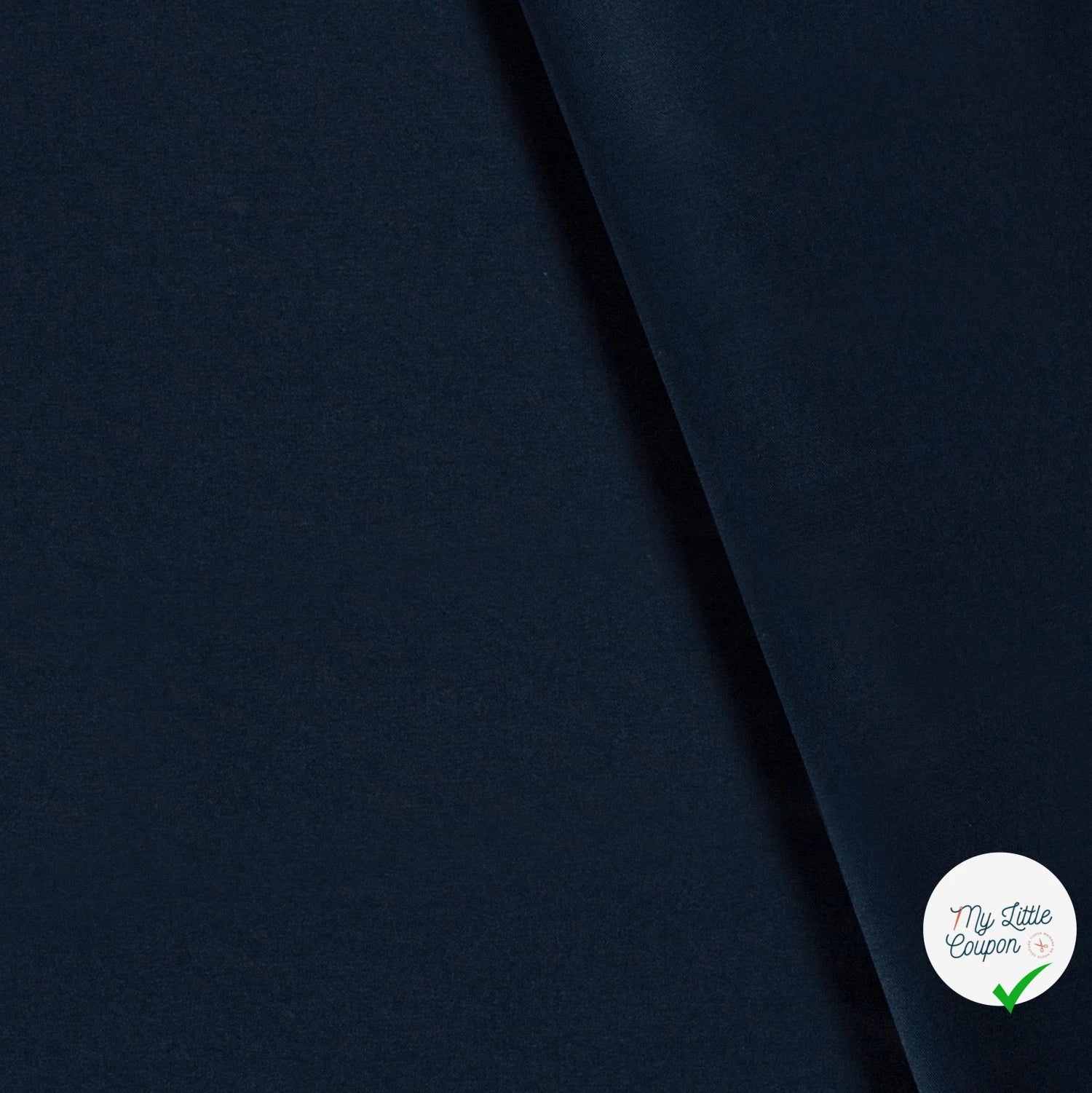 TWILL DE COTON LAVÉ BLEU MARINE - My Little Coupon