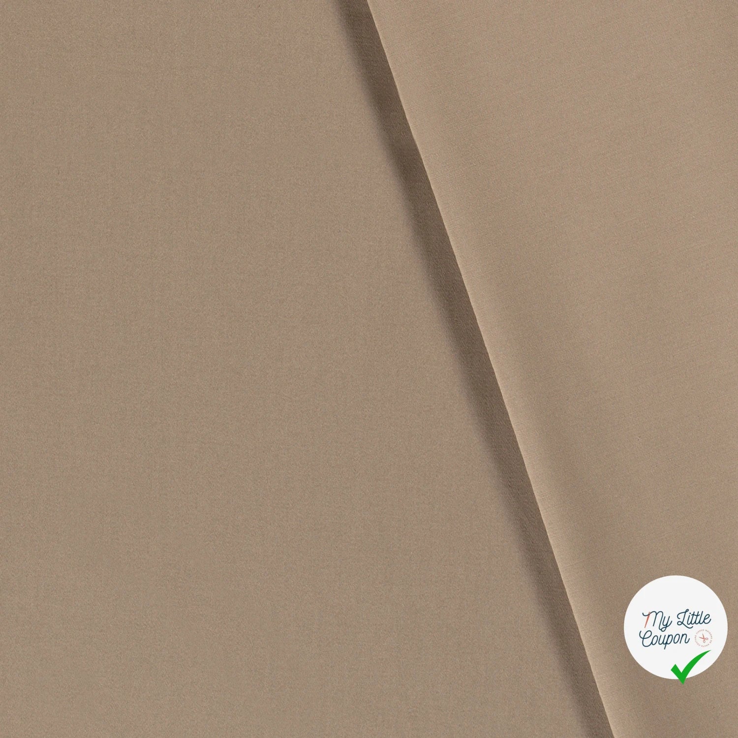 TWILL DE COTON STRETCH LAVÉ BEIGE - My Little Coupon