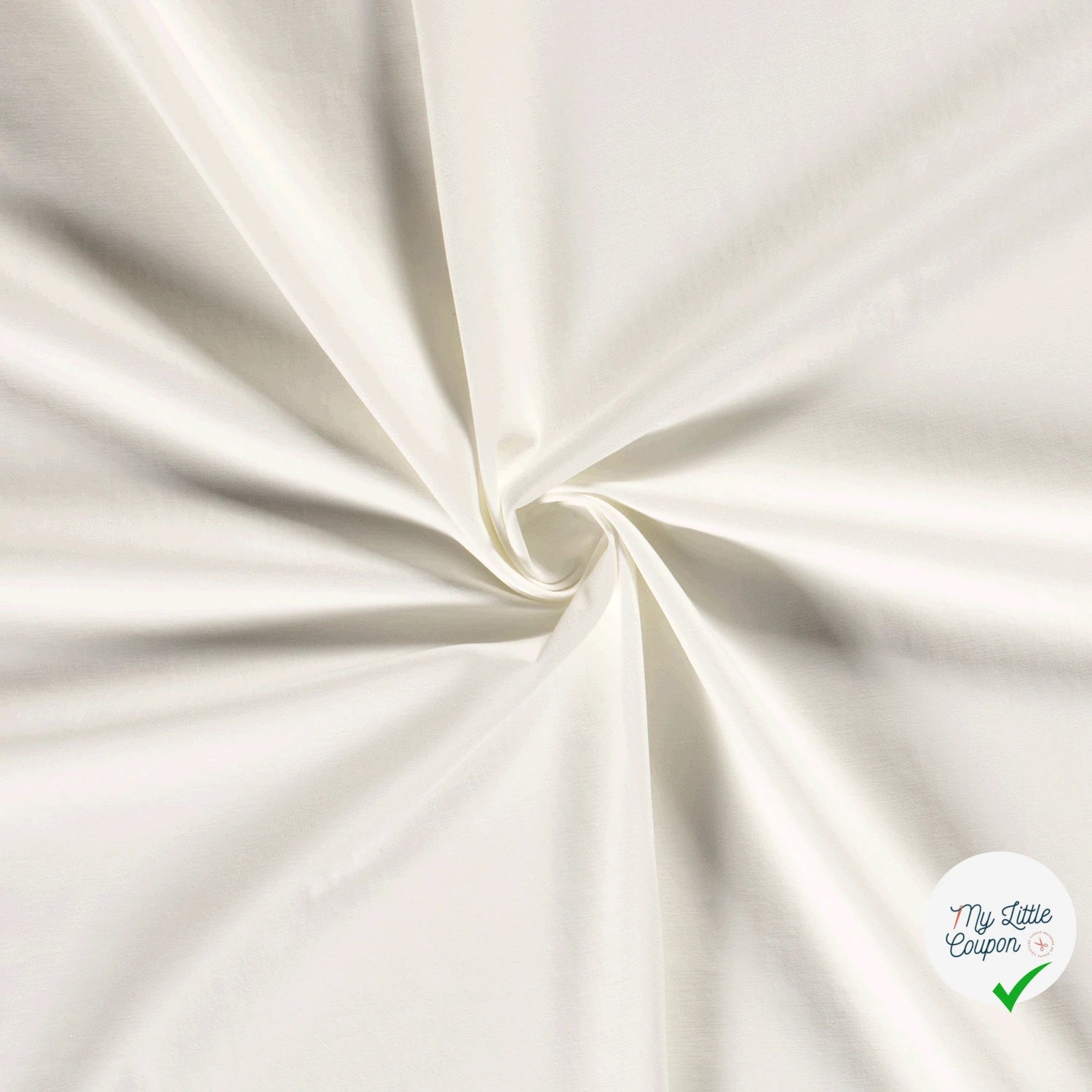 TWILL DE COTON STRETCH LAVÉ BLANC CASSÉ - My Little Coupon