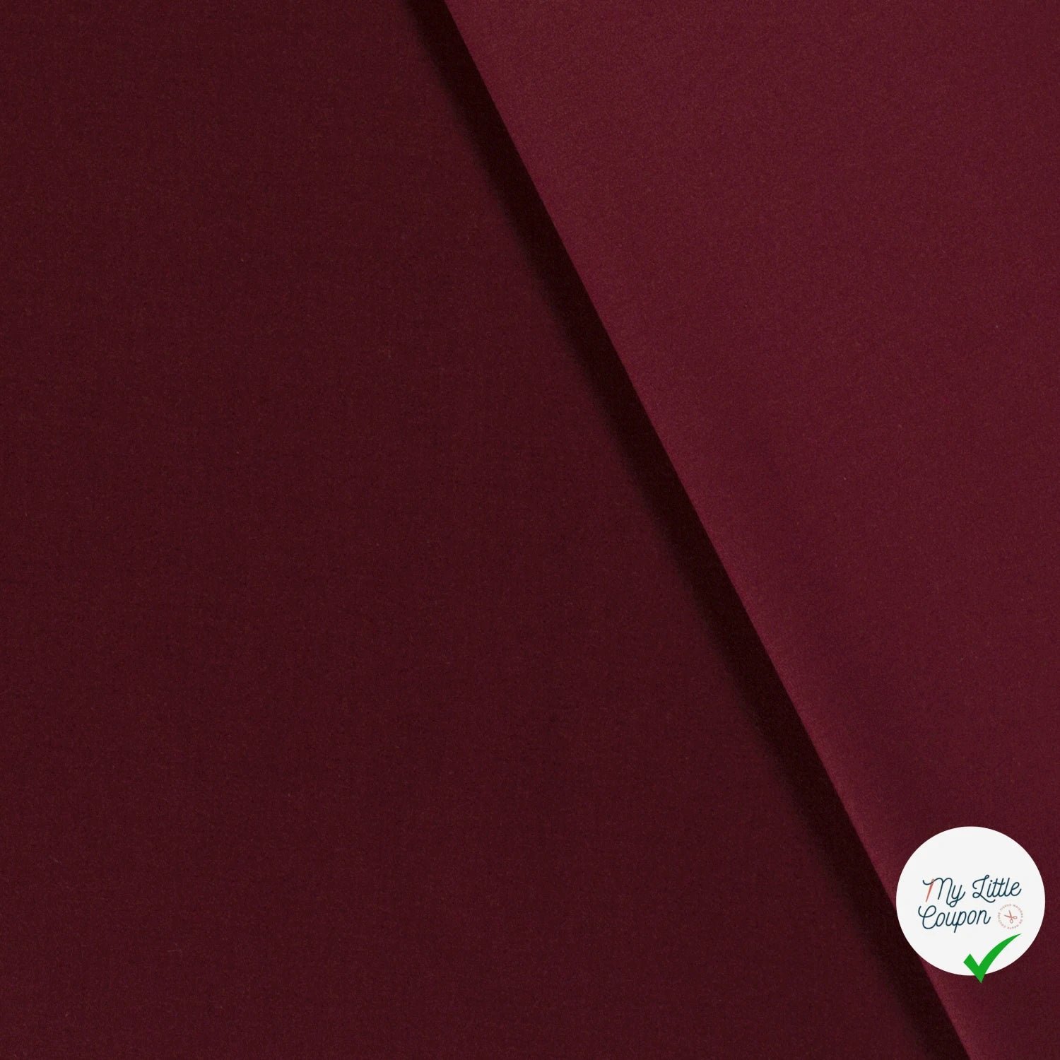 TWILL DE COTON STRETCH LAVÉ BORDEAUX - My Little Coupon