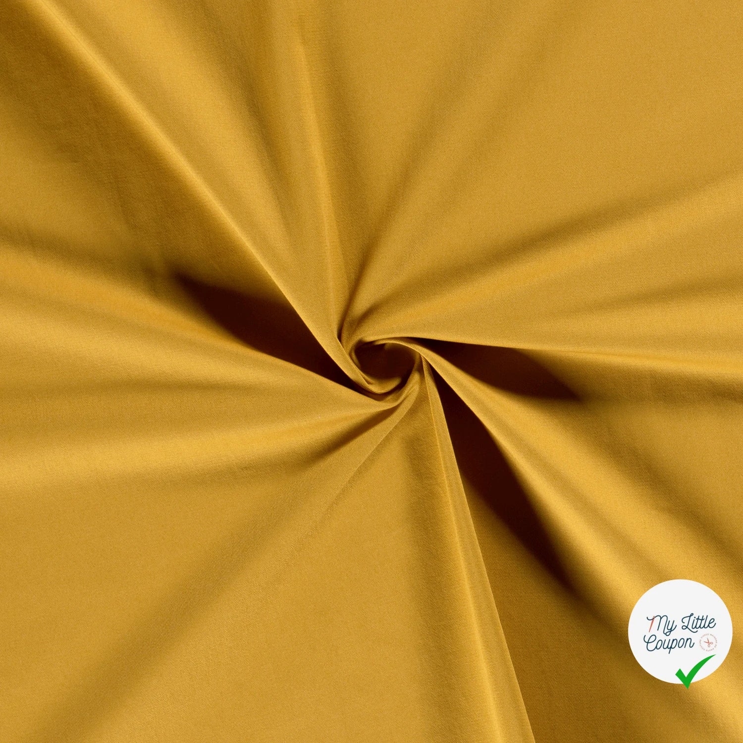 TWILL DE COTON STRETCH LAVÉ OCRE - My Little Coupon