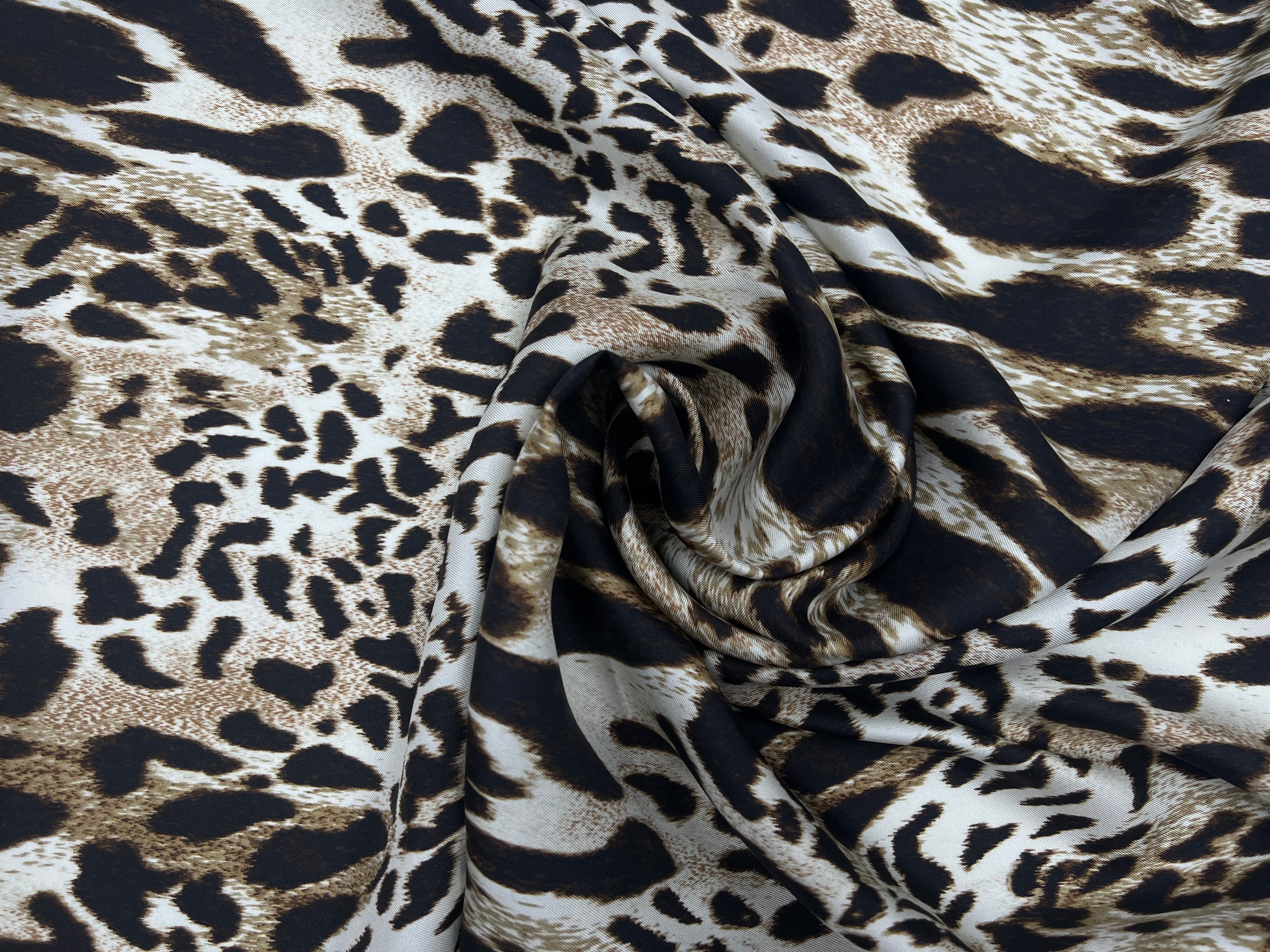 TWILL DE SOIE IMPRIME LÉOPARD SAVANNAH MSO