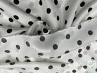 TWILL DE SOIE IMPRIMÉ POIS CHOCO FOND BLANC - coupon de tissu de 3 mètres - My Little Coupon - tissu - coudre