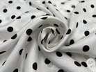 TWILL DE SOIE IMPRIMÉ POIS CHOCO FOND BLANC - coupon de tissu de 3 mètres - My Little Coupon - tissu - coudre