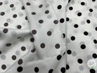 TWILL DE SOIE IMPRIMÉ POIS CHOCO FOND BLANC - coupon de tissu de 3 mètres - My Little Coupon - tissu - coudre