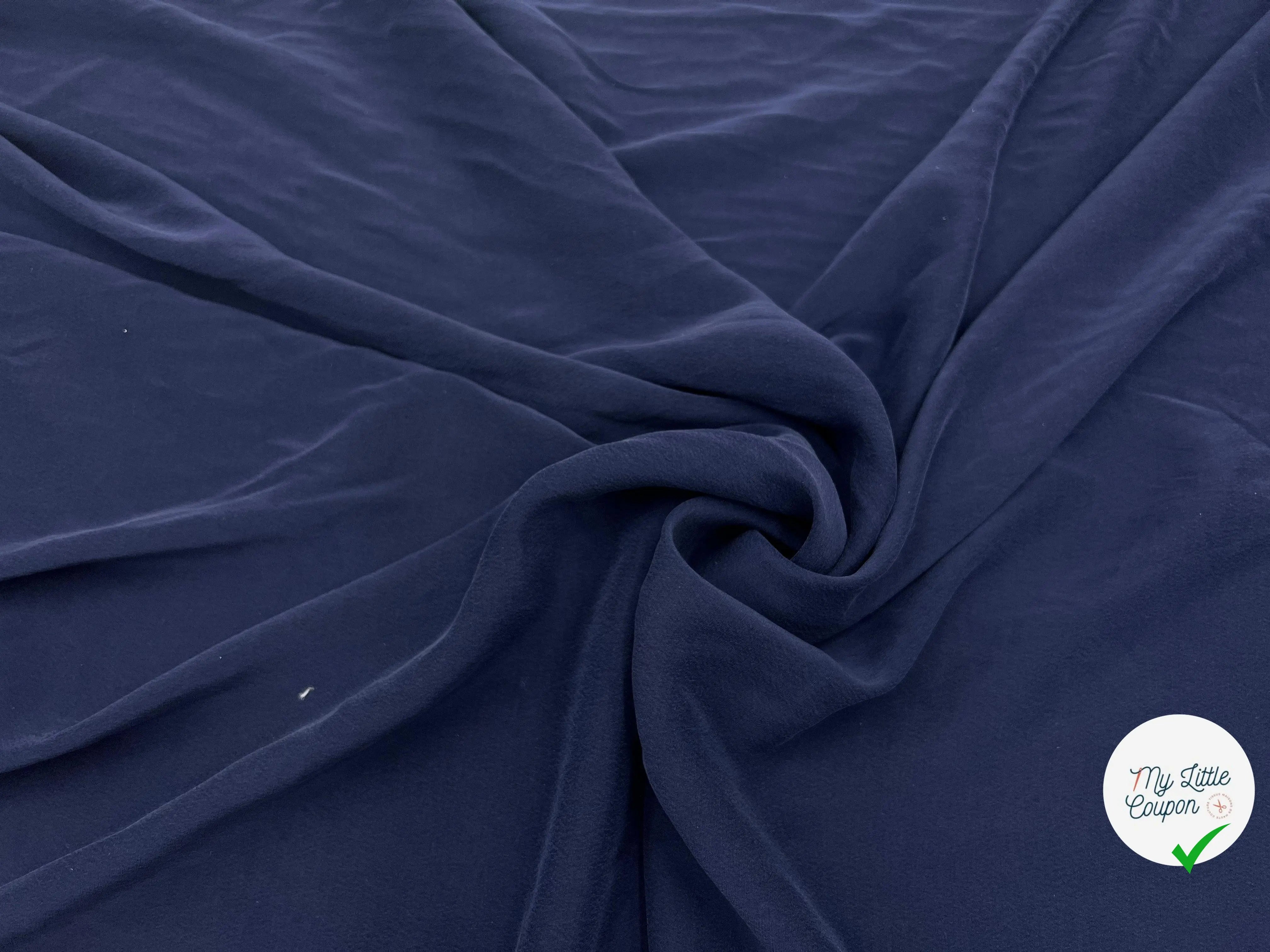 TWILL DE SOIE MATE MARINE LAVÉE - My Little Coupon - tissu - coudre