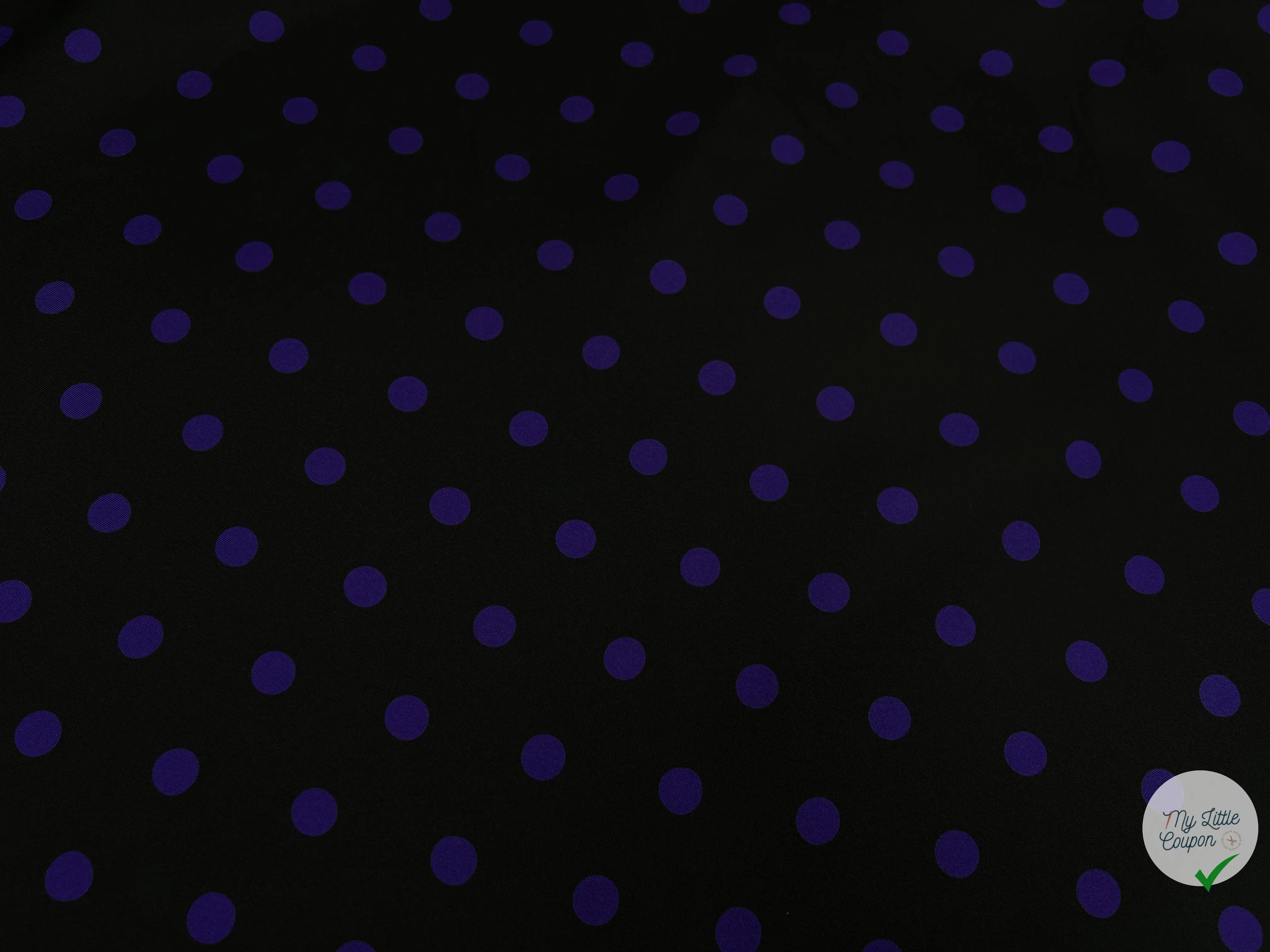 TWILL DE SOIE NOIR POIS PURPLE - coupon de tissu de 3 mètres - My Little Coupon - tissu - coudre