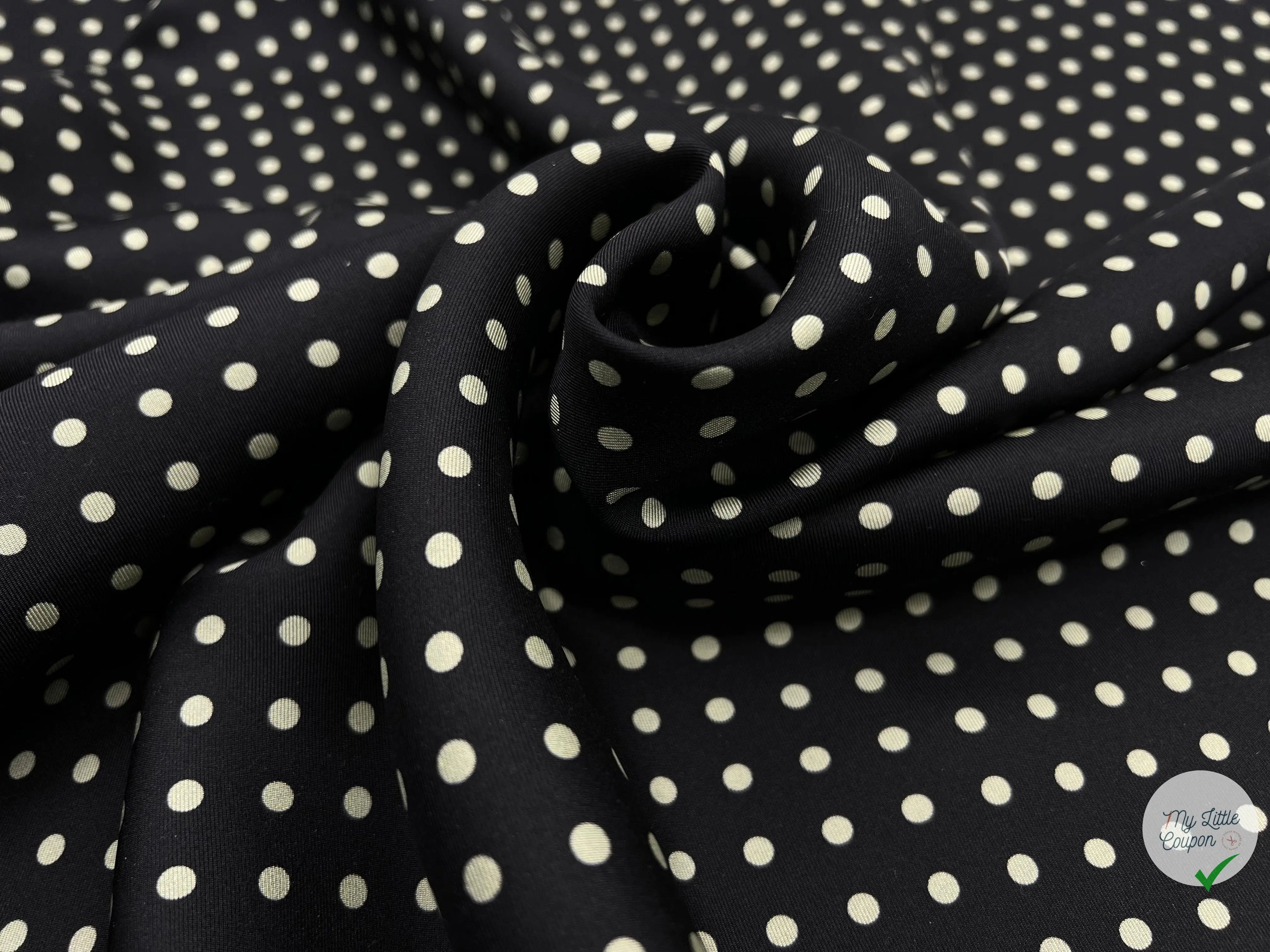 TWILL DE SOIE PETIT POIS VERT AMANDE - My Little Coupon - tissu - coudre