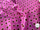 TWILL ISIDORE STAMPATO FOND ROSE CŒUR CRÈME ET MARRON - My Little Coupon