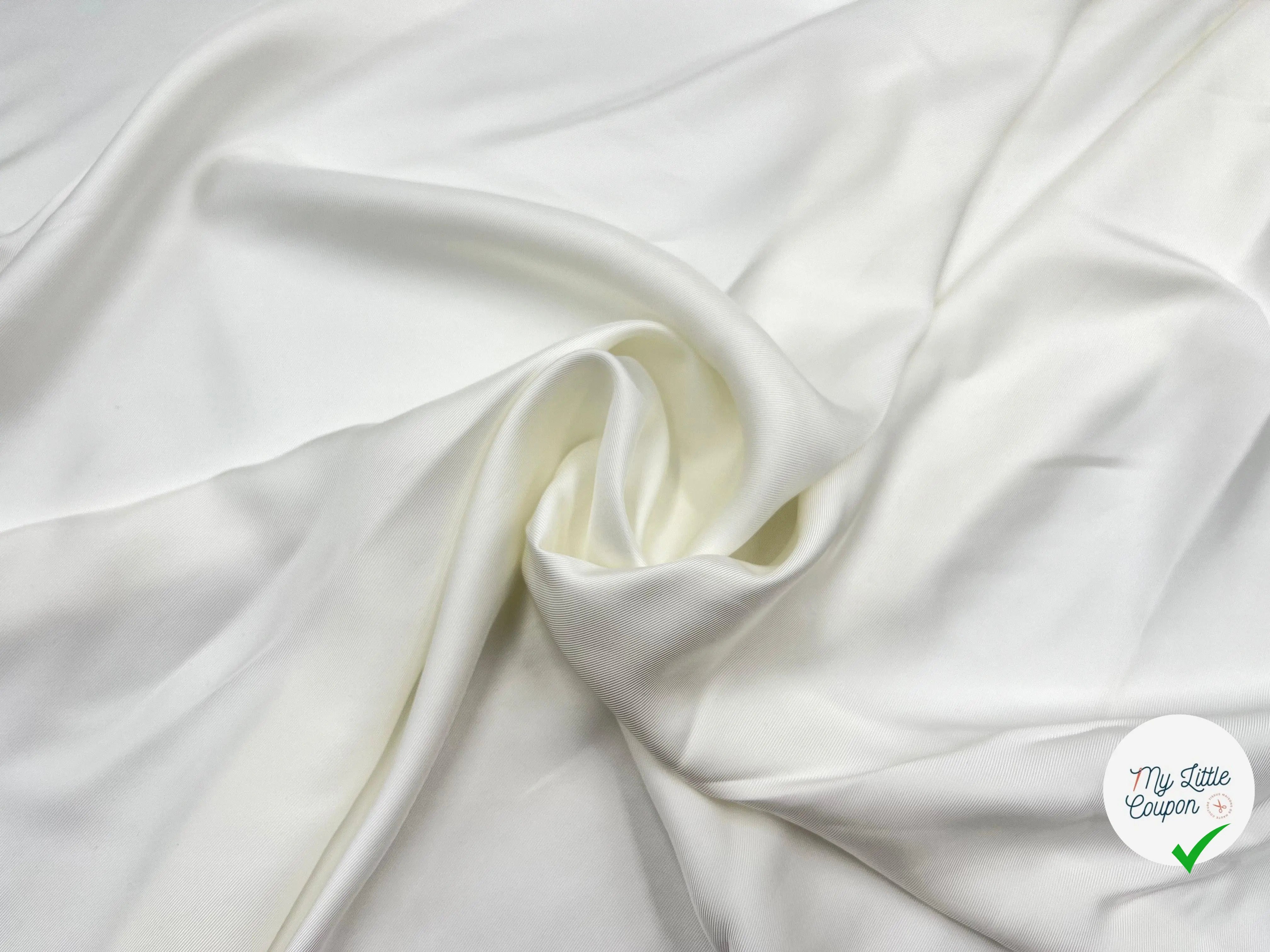TWILL VISCOSE BLANC NEIGE - My Little Coupon - tissu - coudre