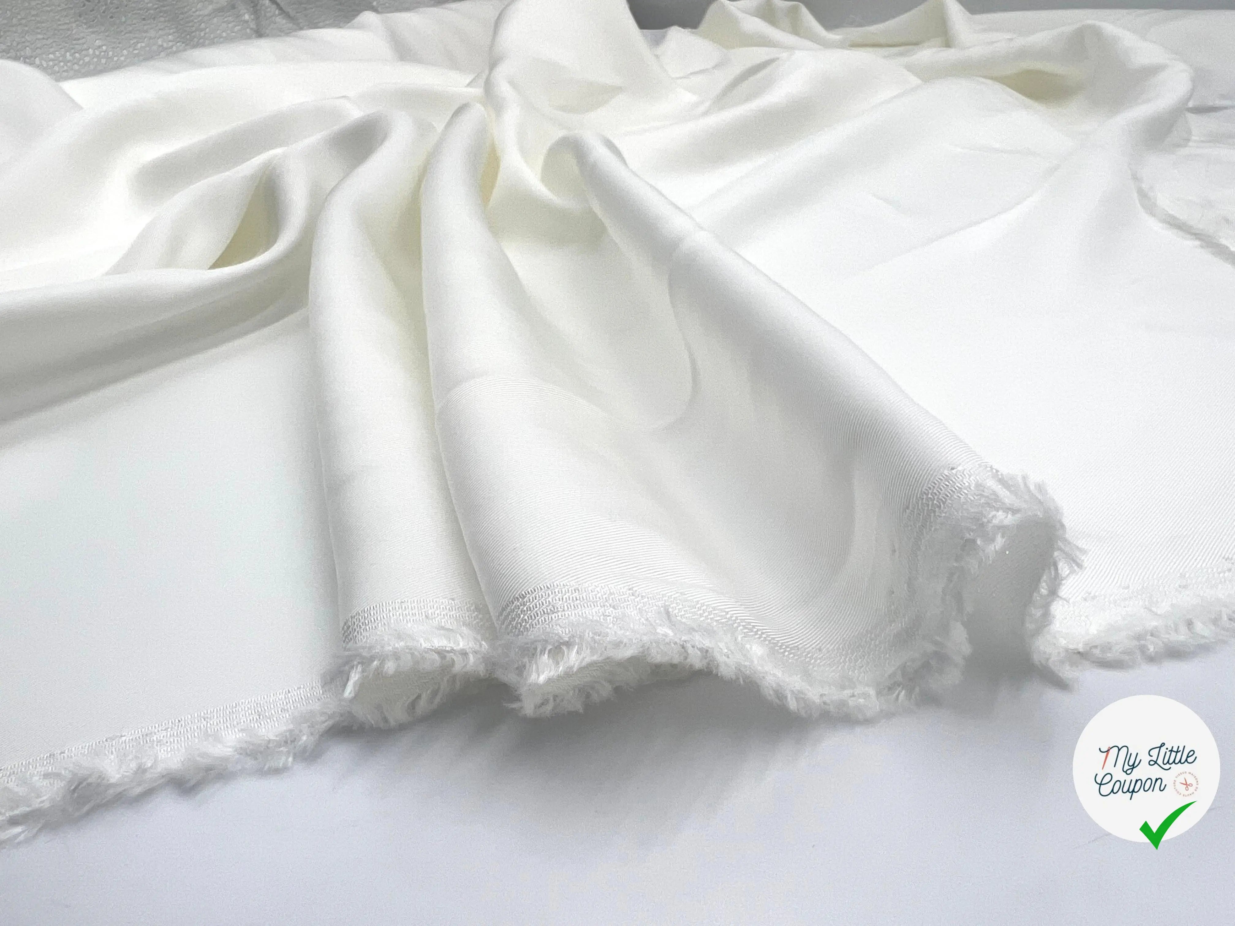 TWILL VISCOSE BLANC NEIGE - My Little Coupon - tissu - coudre