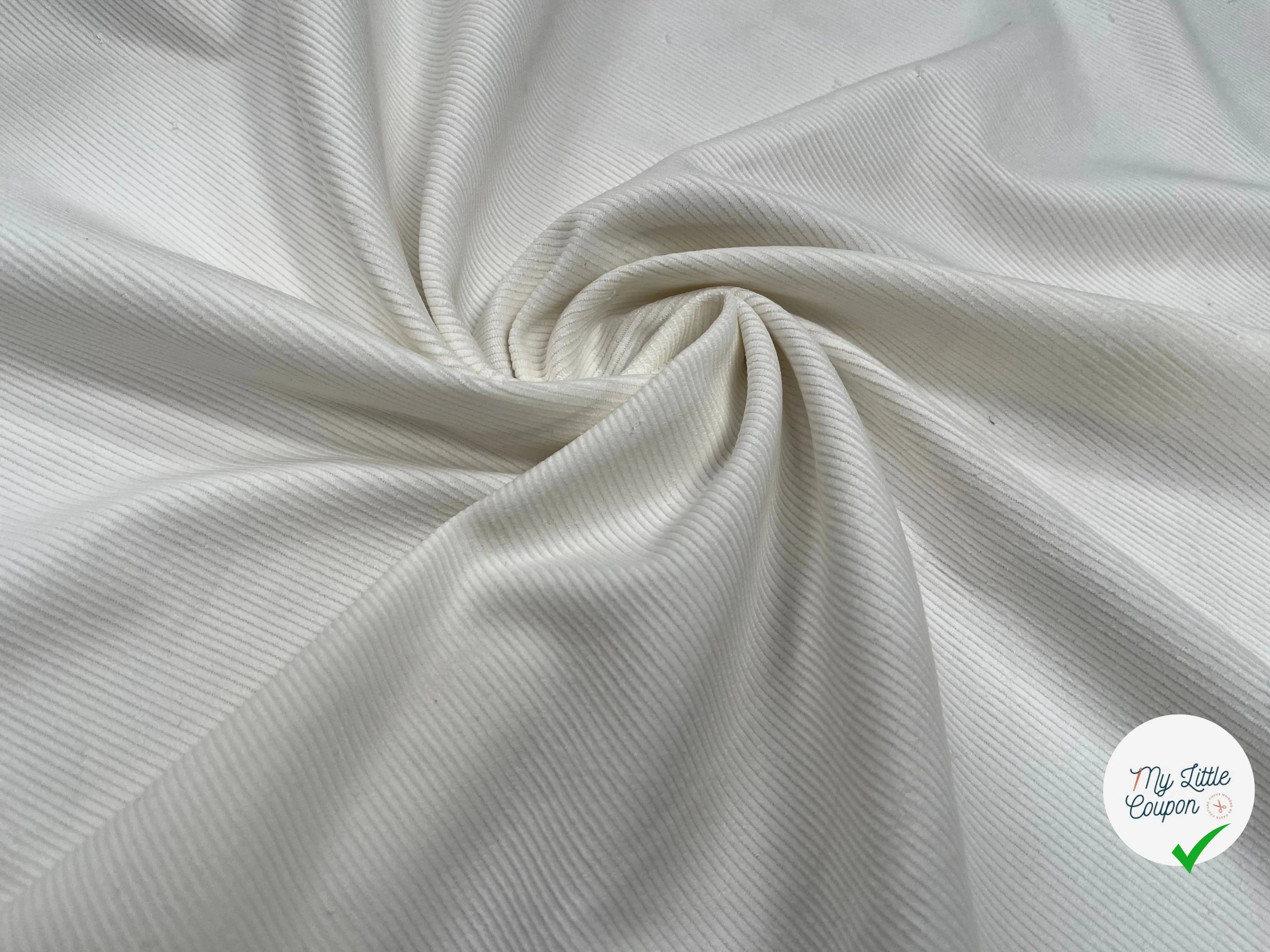 VELOURS 500 RAIES COTELLÉ BLANC - My Little Coupon