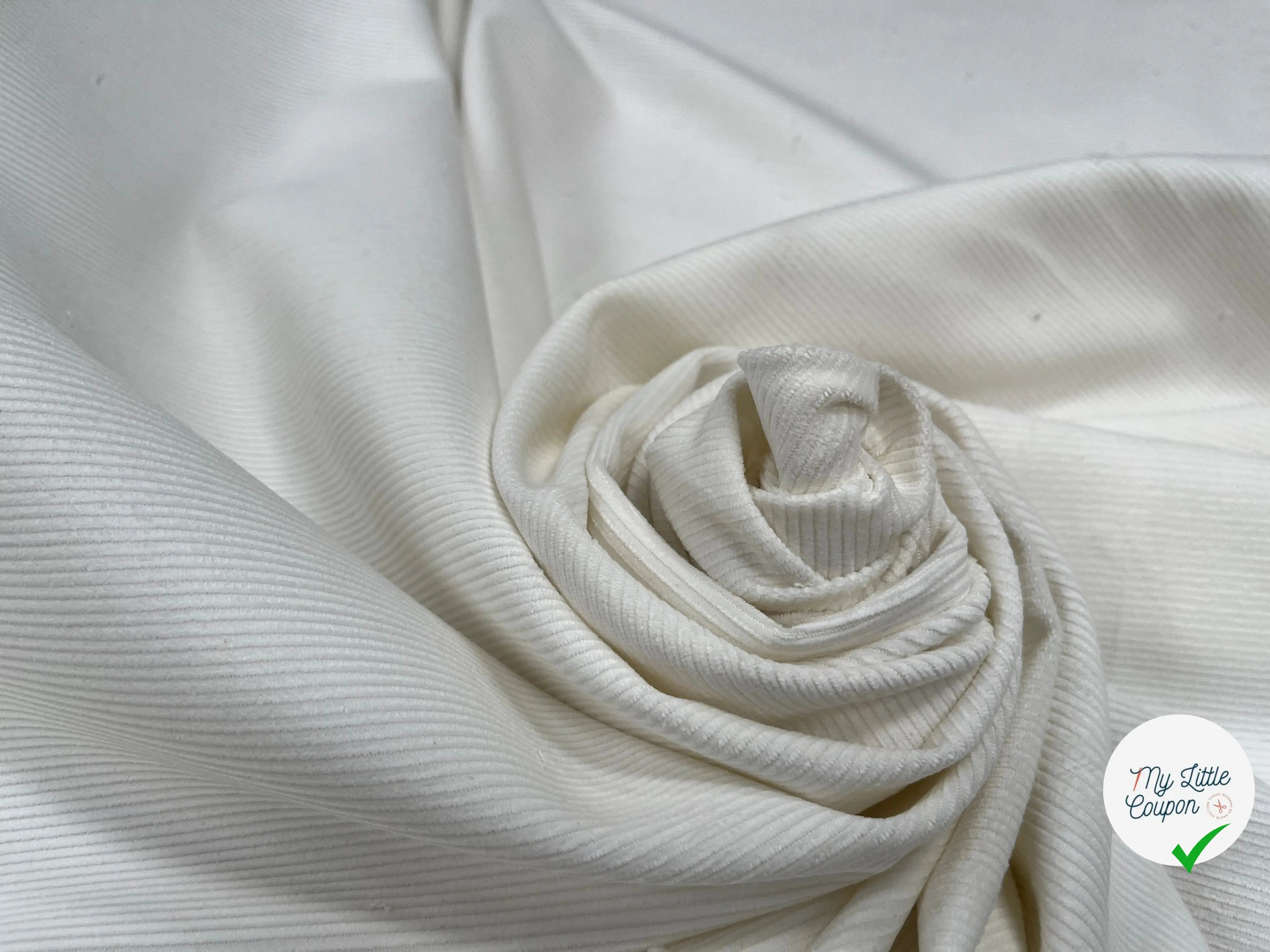 VELOURS 500 RAIES COTELLÉ BLANC - My Little Coupon