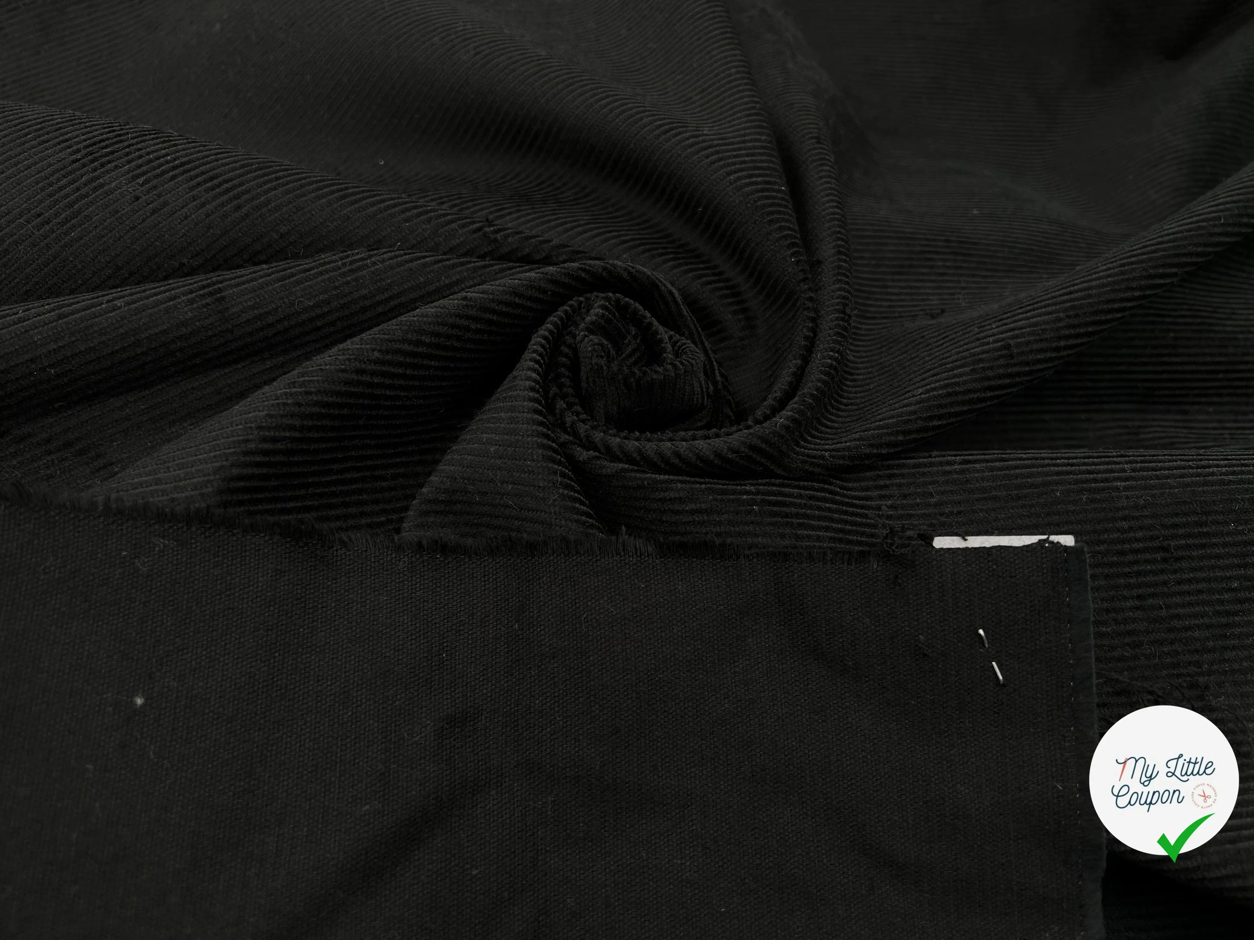 VELOURS 500 RAIES NOIR - My Little Coupon - tissu - coudre