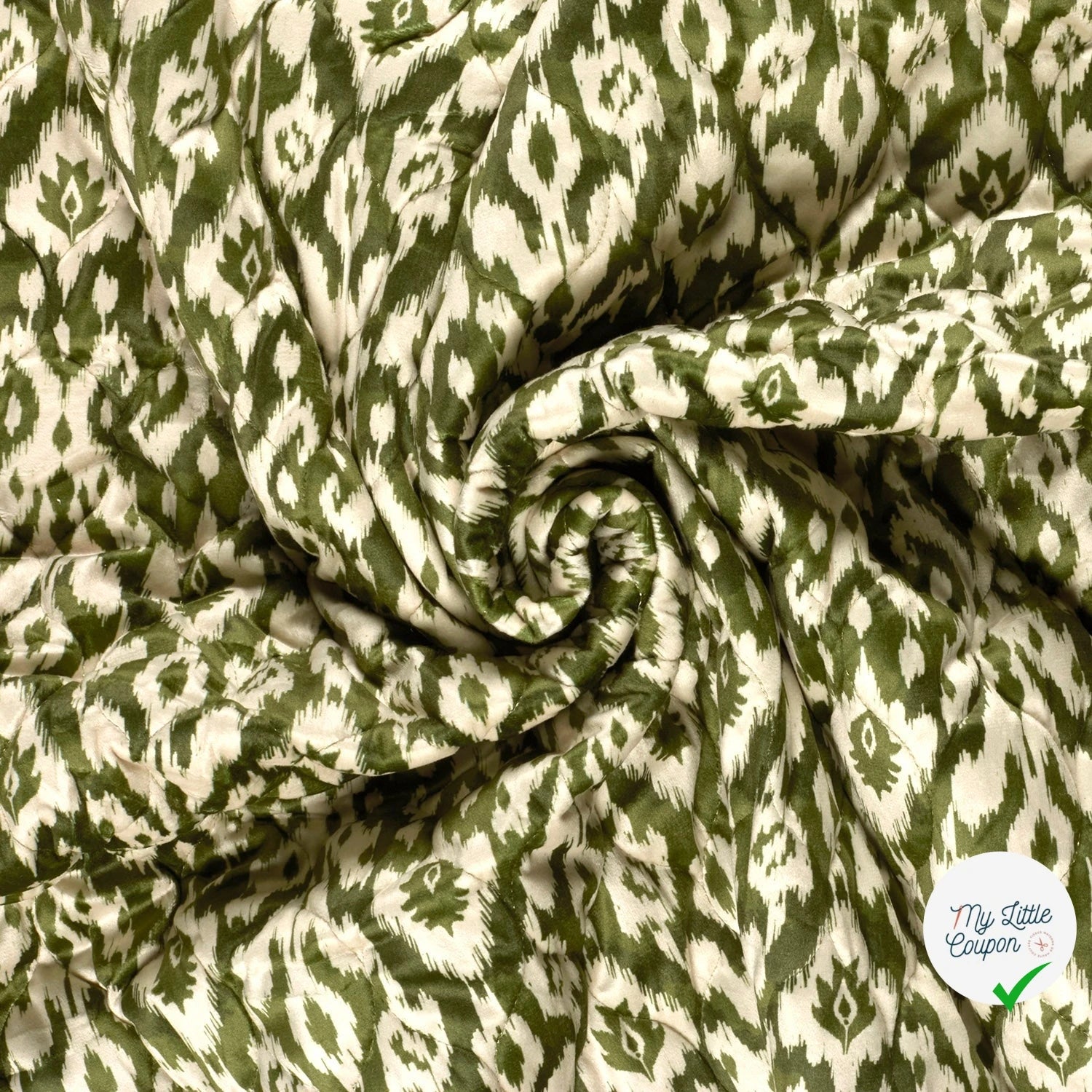 Velours abstrait vert kaki