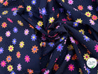 VELOURS BABYCORD FLOWERS – NAVY MULTI - My Little Coupon