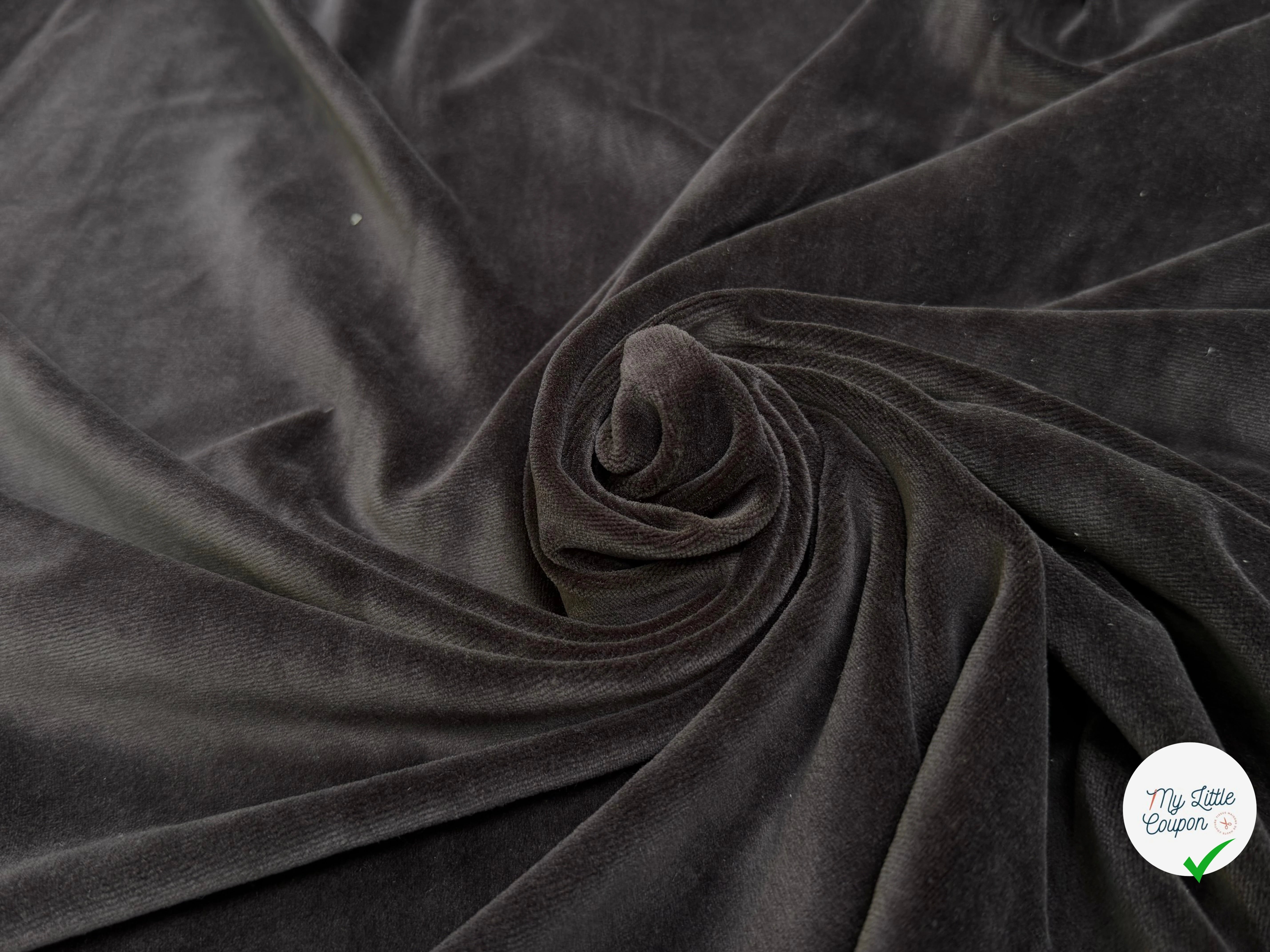 VELOURS CARVICO COTON ULTRA STRETCH CHOCO MARRON - My Little Coupon