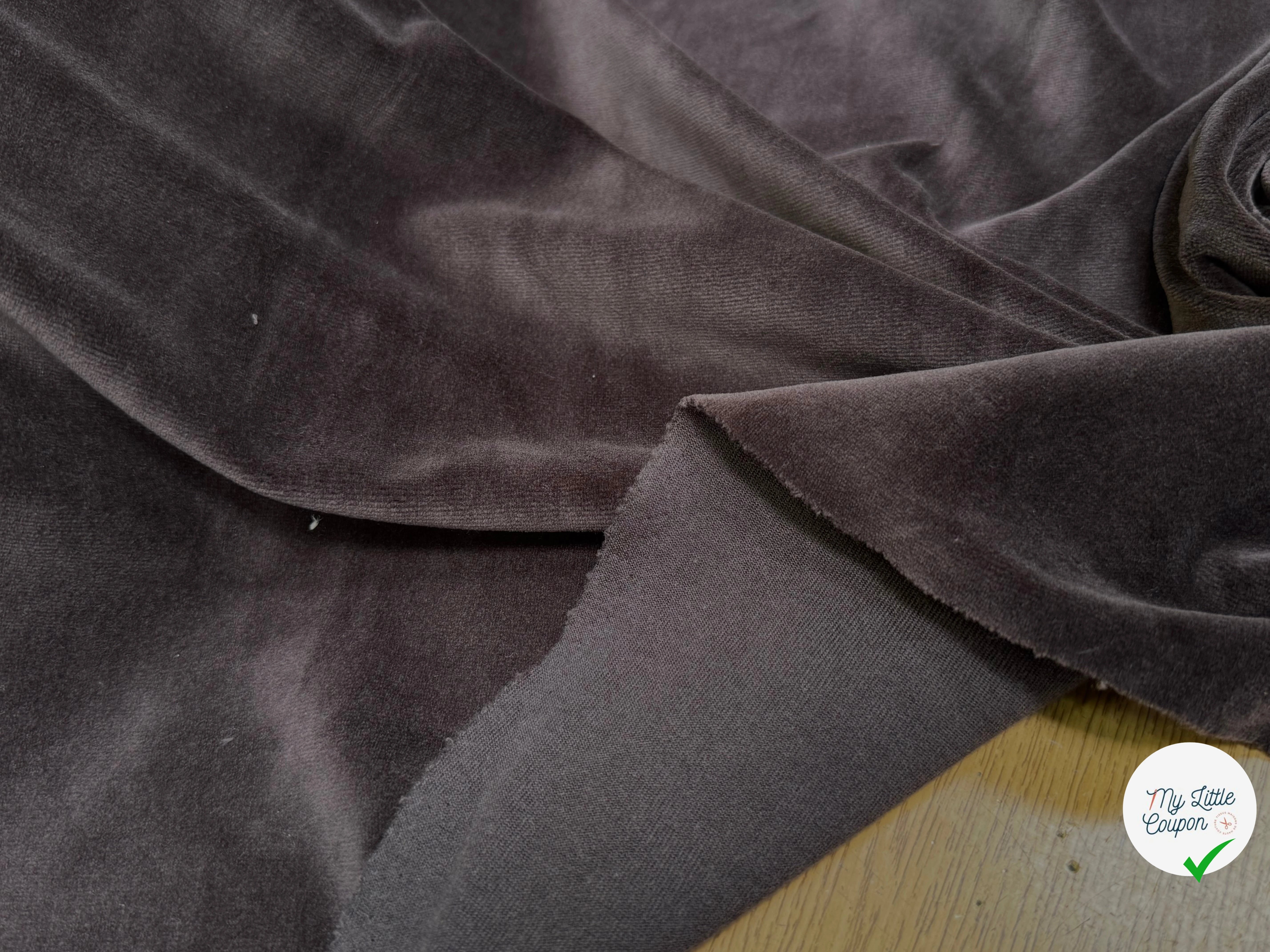 VELOURS CARVICO COTON ULTRA STRETCH CHOCO MARRON - My Little Coupon