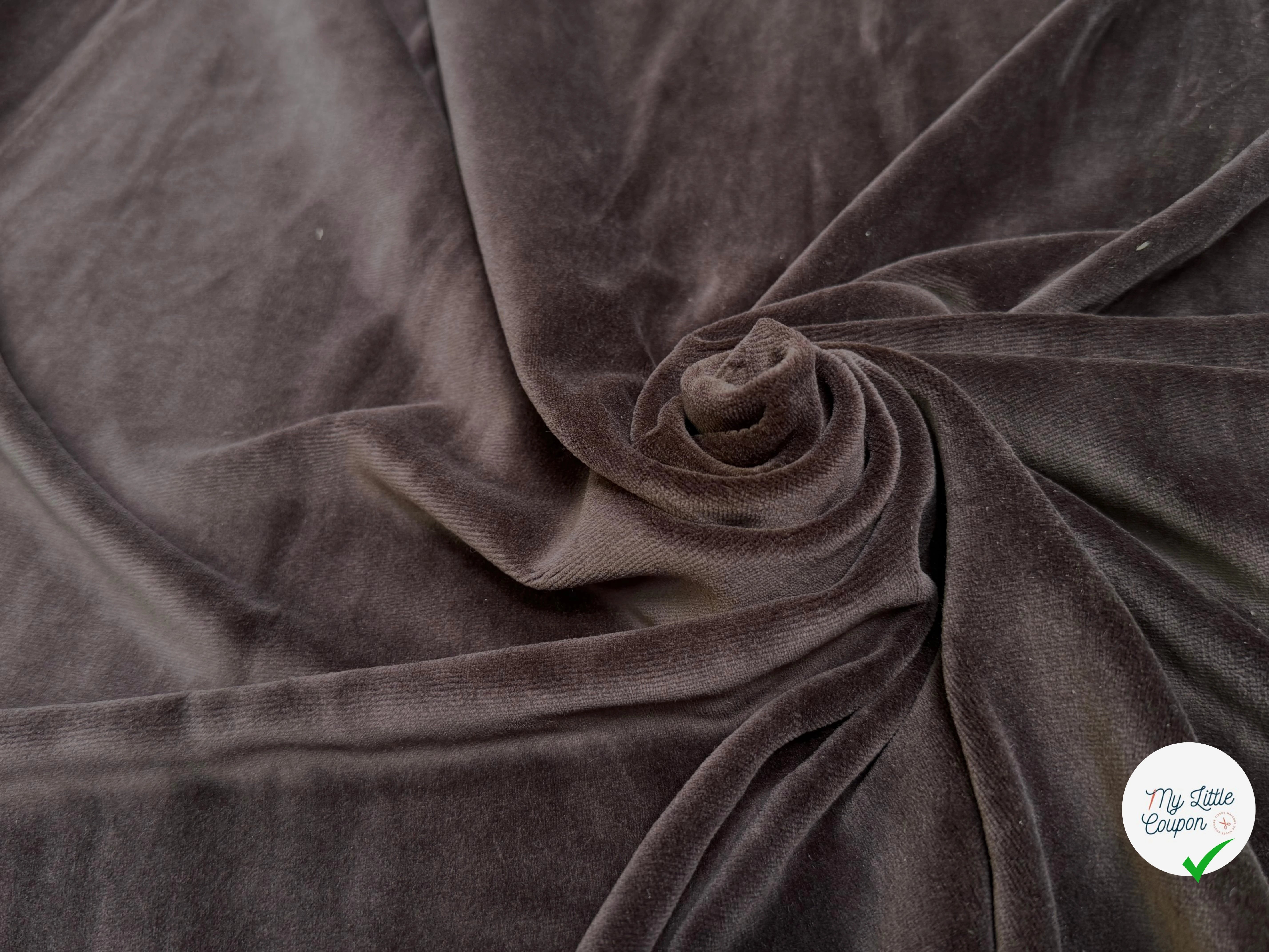 VELOURS CARVICO COTON ULTRA STRETCH CHOCO MARRON - My Little Coupon