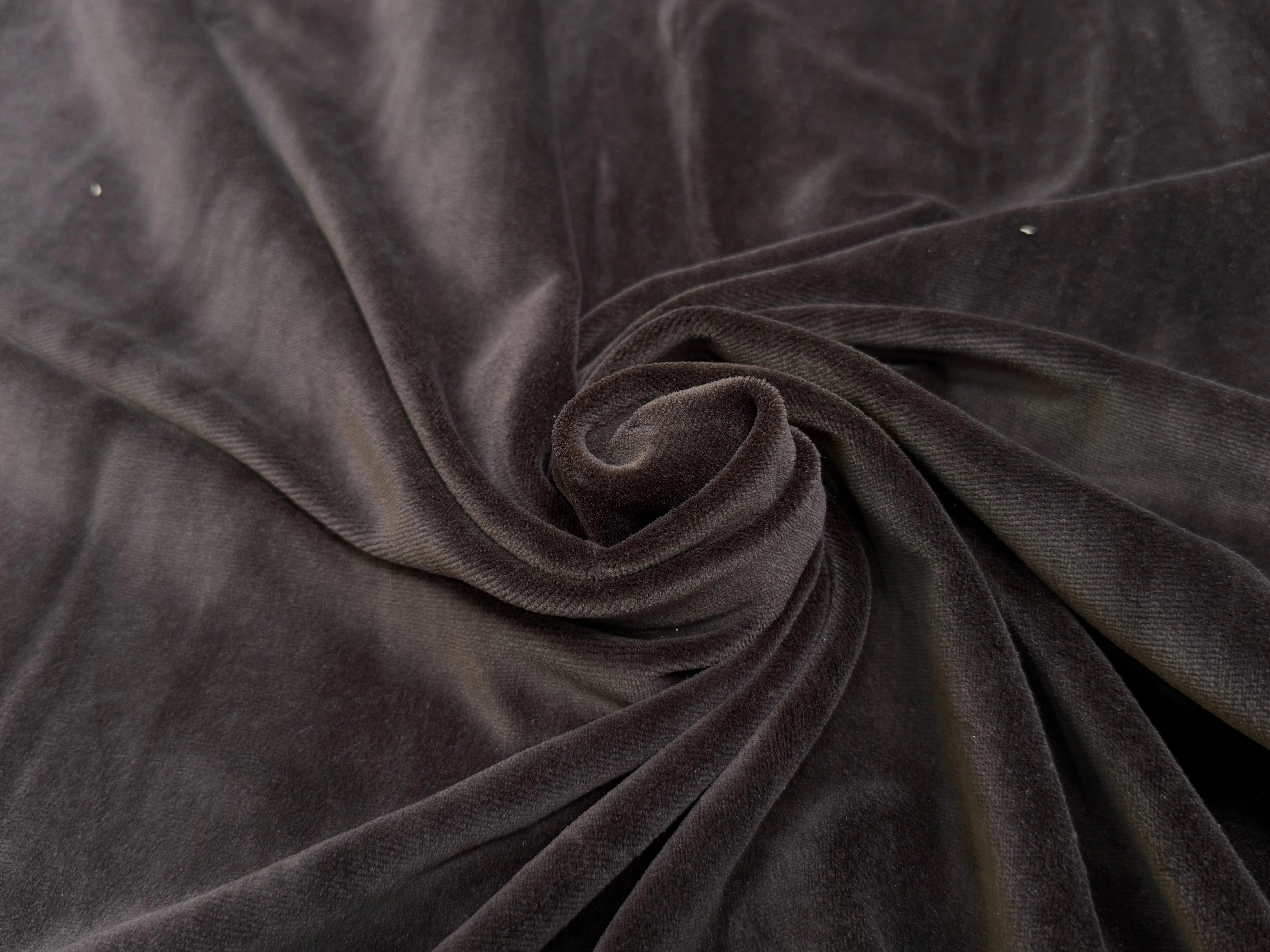 VELOURS CARVICO COTON ULTRA STRETCH CHOCO MARRON - My Little Coupon