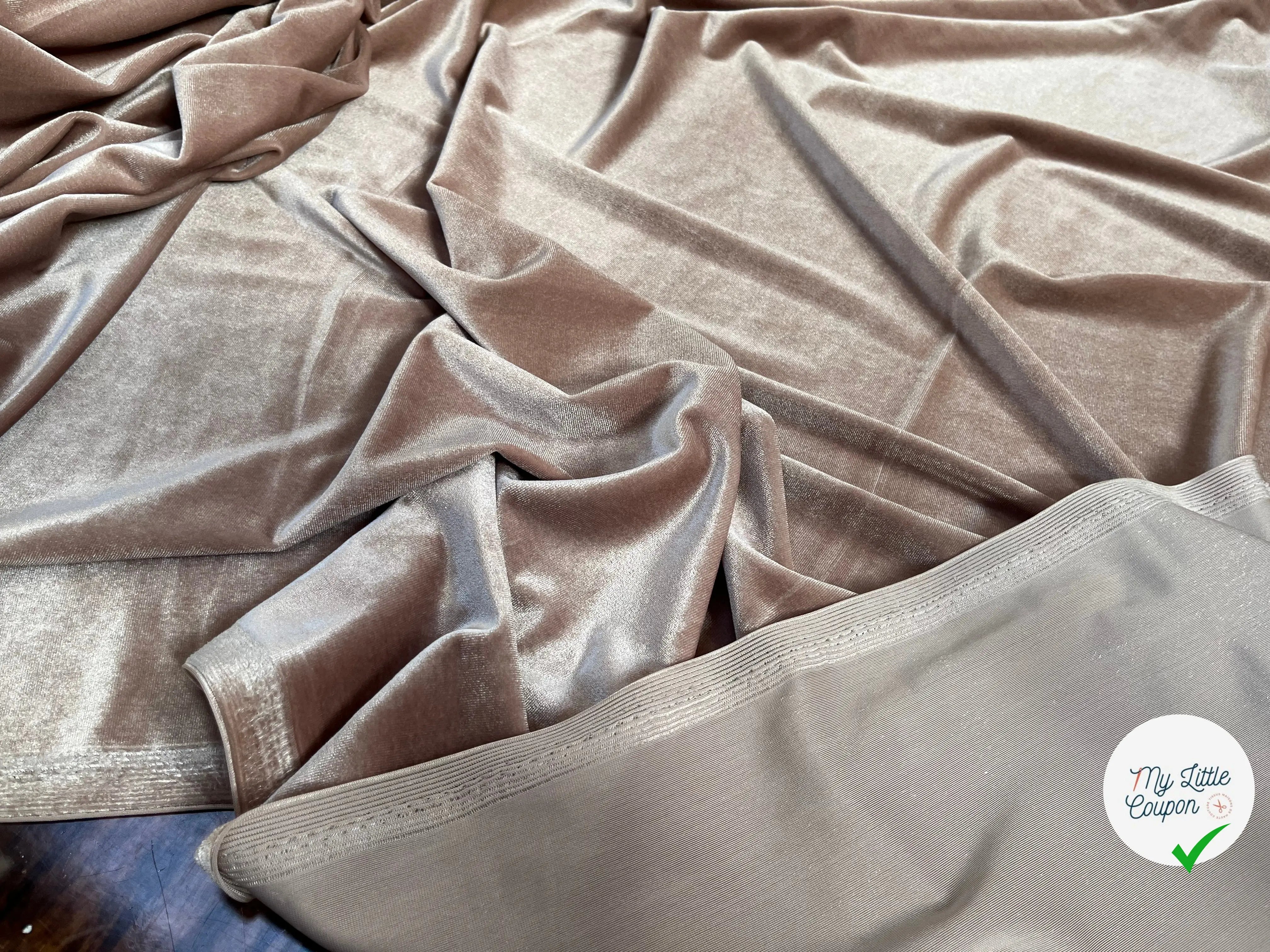 VELOURS CARVICO MAILLE STRETCH BEIGE - My Little Coupon