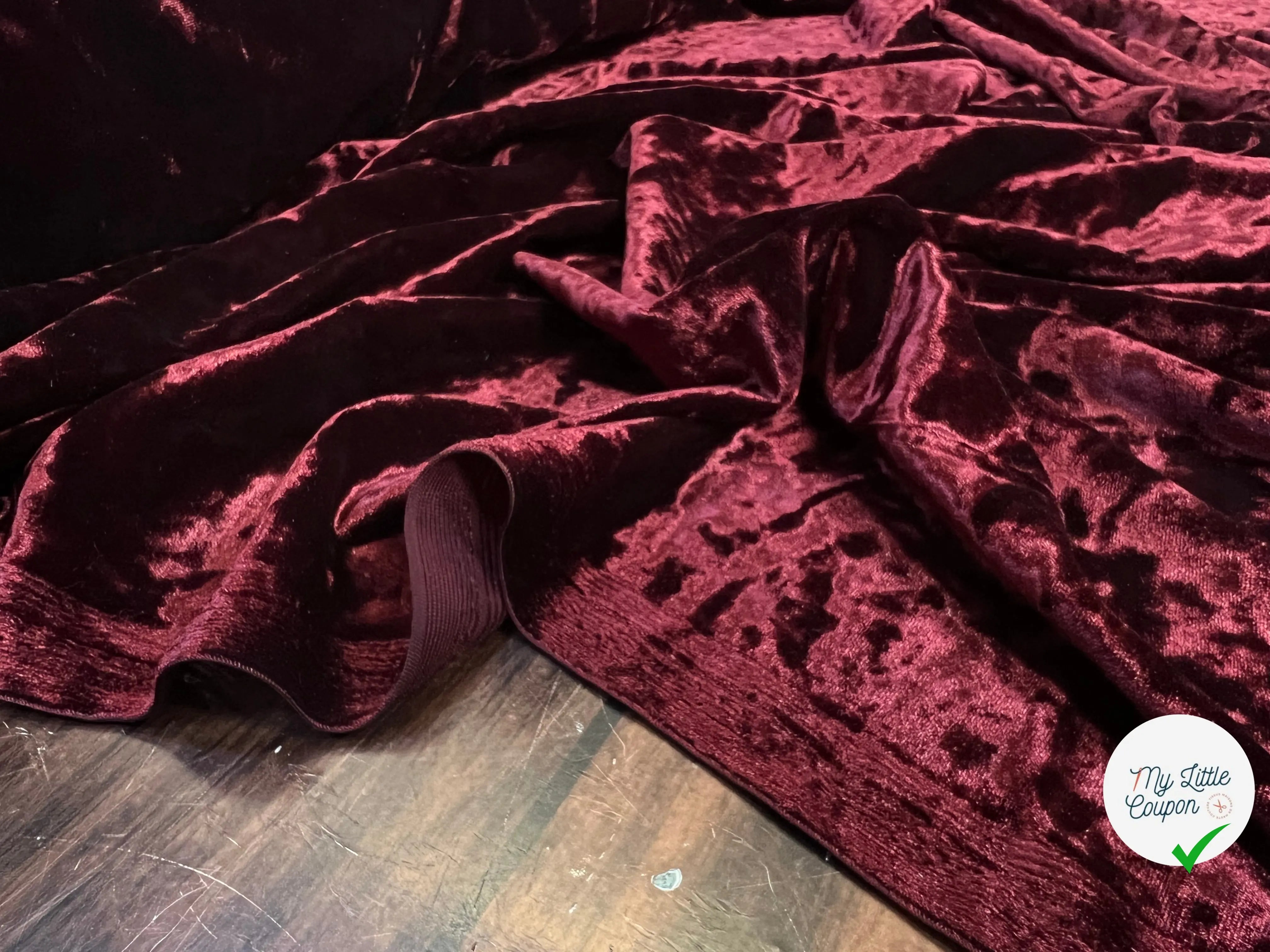 VELOURS CARVICO MAILLE STRETCH BORDEAUX - My Little Coupon