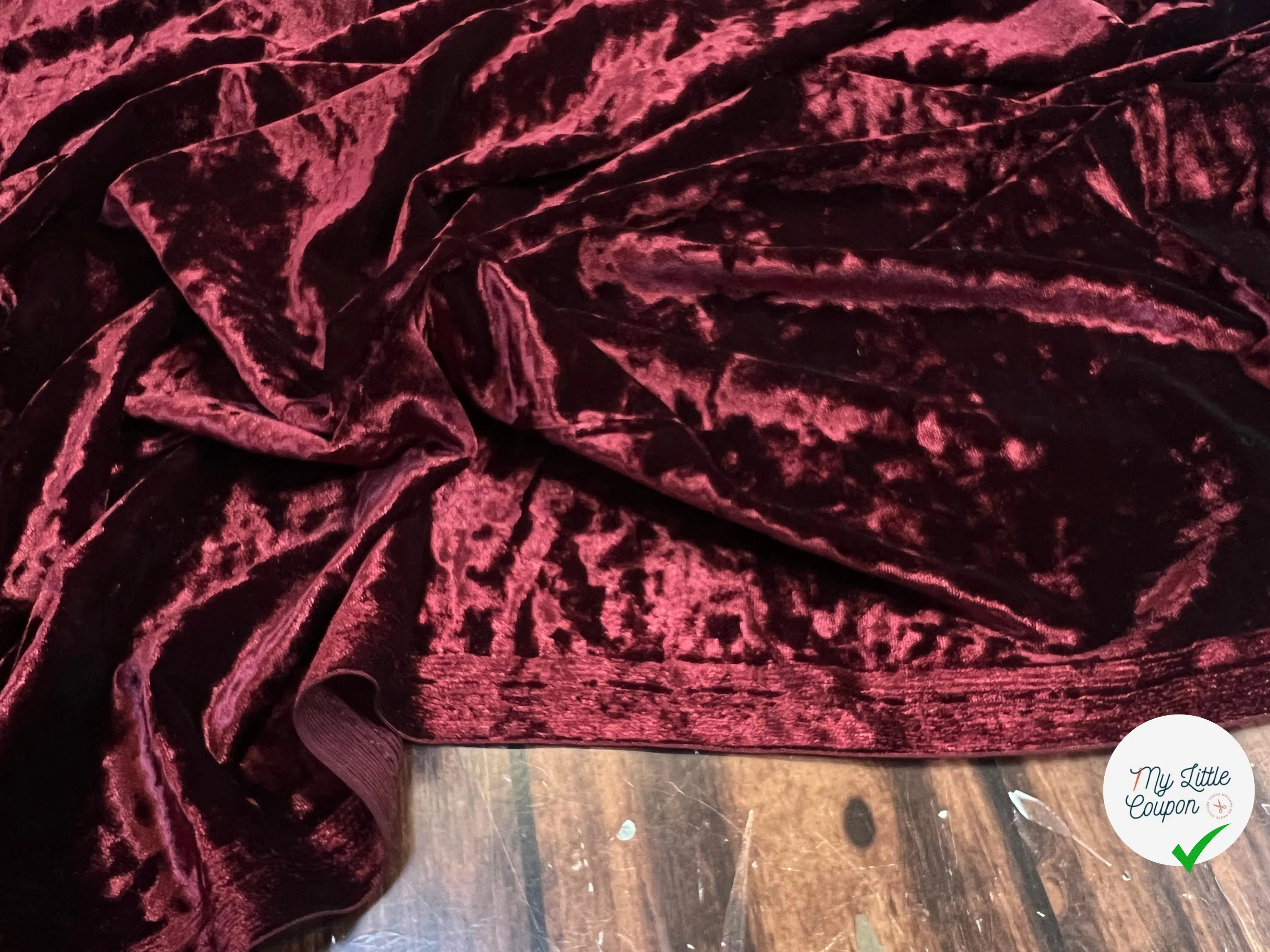 VELOURS CARVICO MAILLE STRETCH BORDEAUX - My Little Coupon