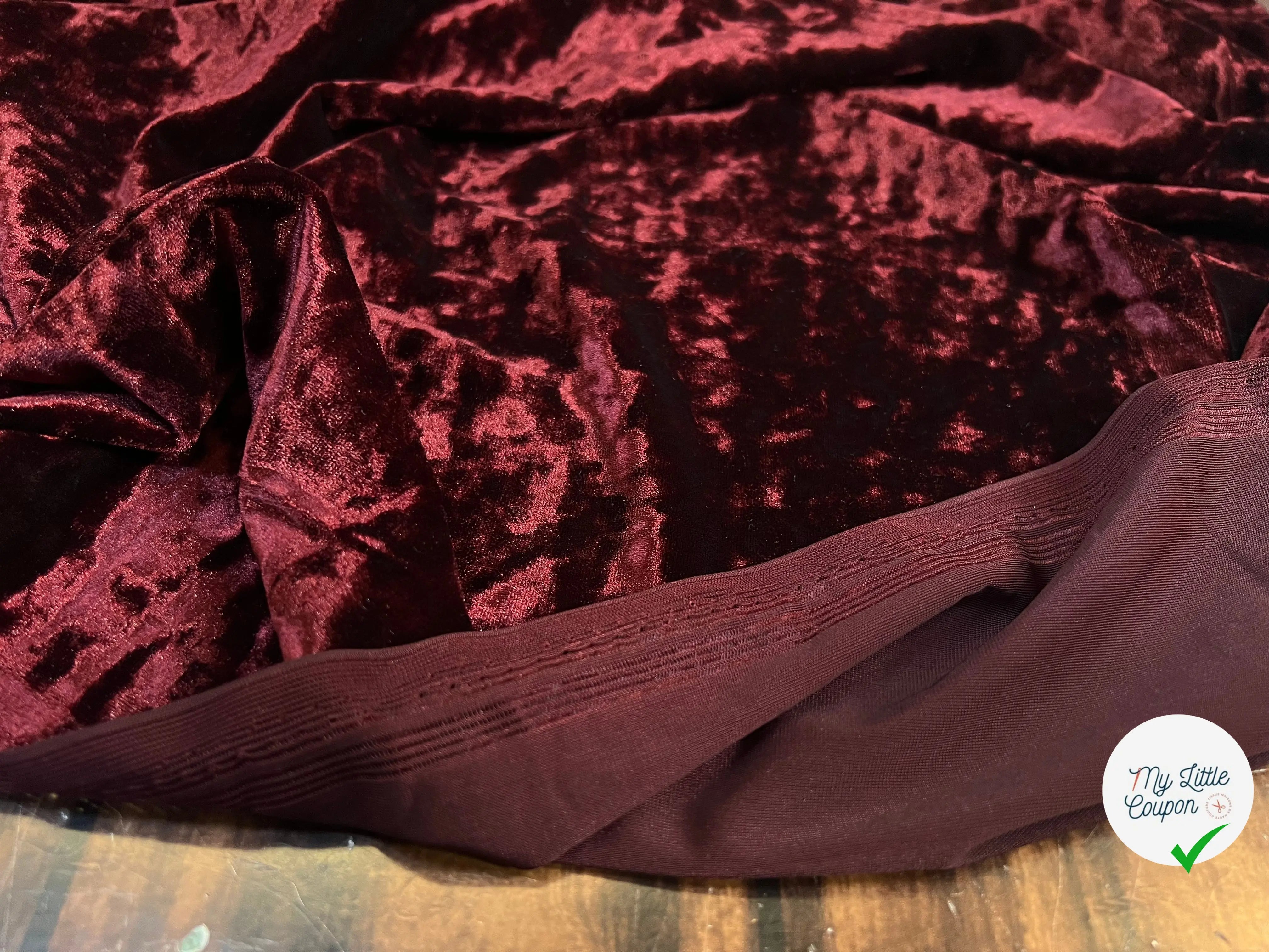 VELOURS CARVICO MAILLE STRETCH BORDEAUX - My Little Coupon