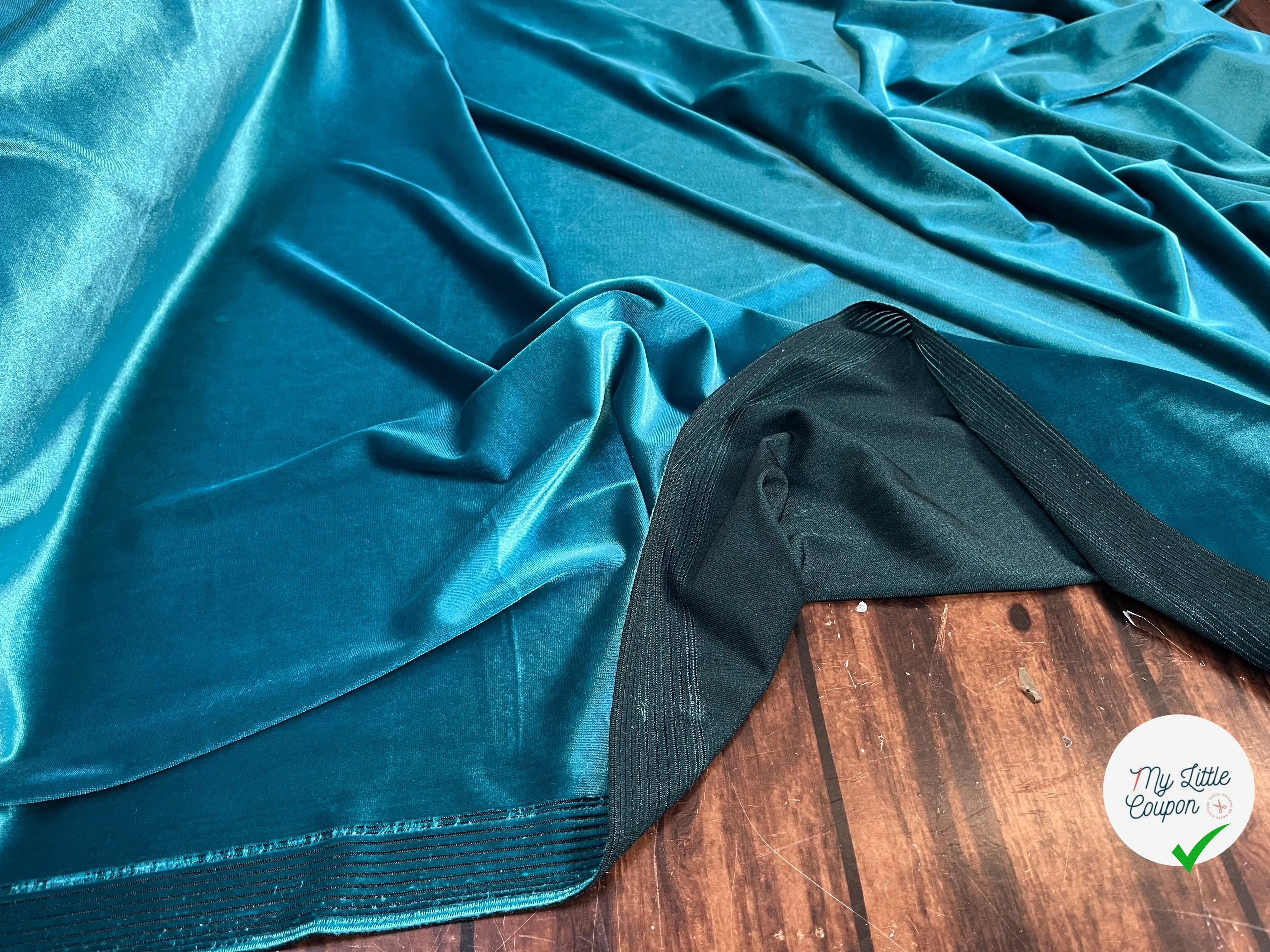 VELOURS CARVICO MAILLE STRETCH LAGOON - My Little Coupon