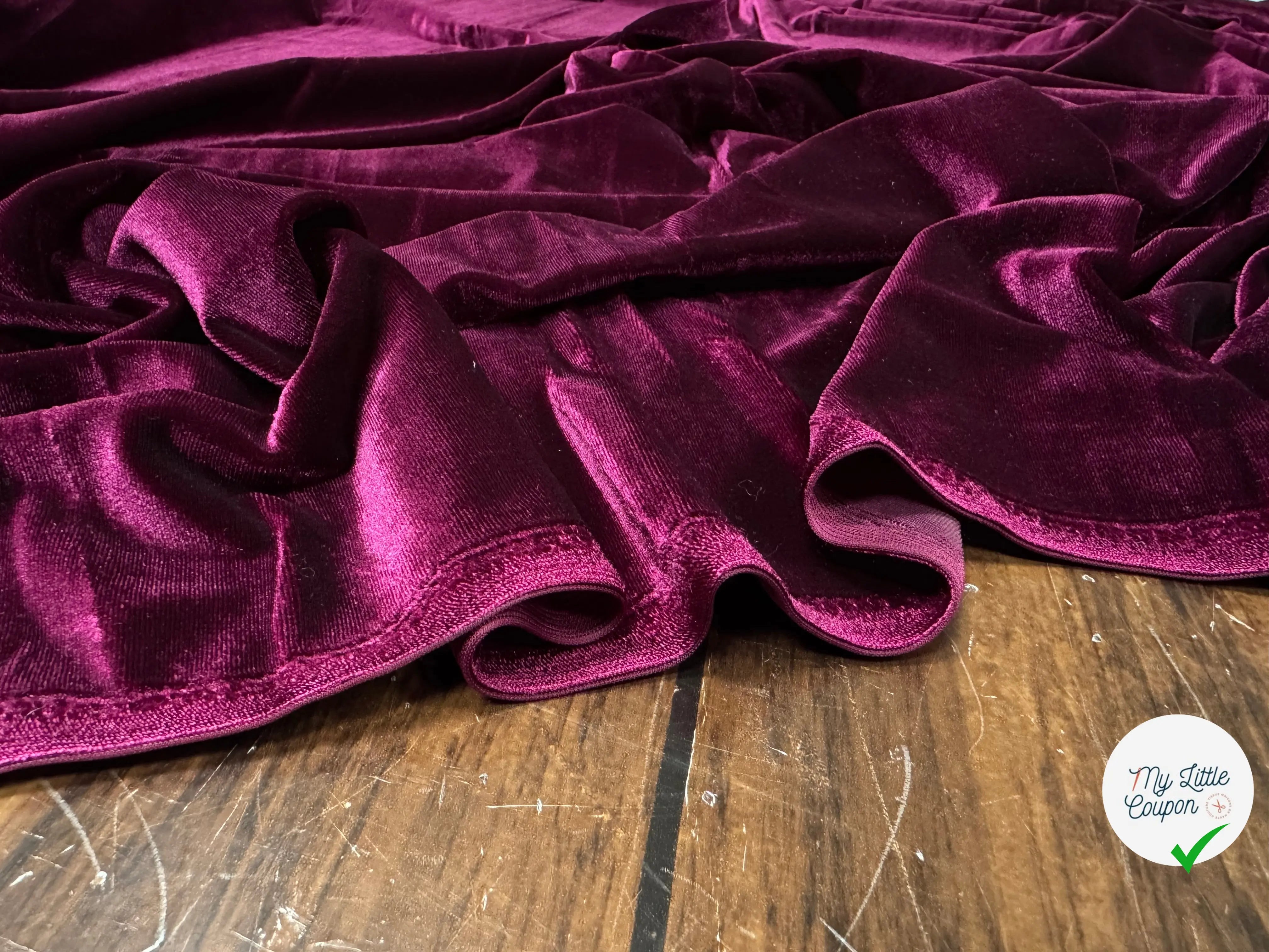 VELOURS CARVICO MAILLE STRETCH LIE DE VIN - My Little Coupon