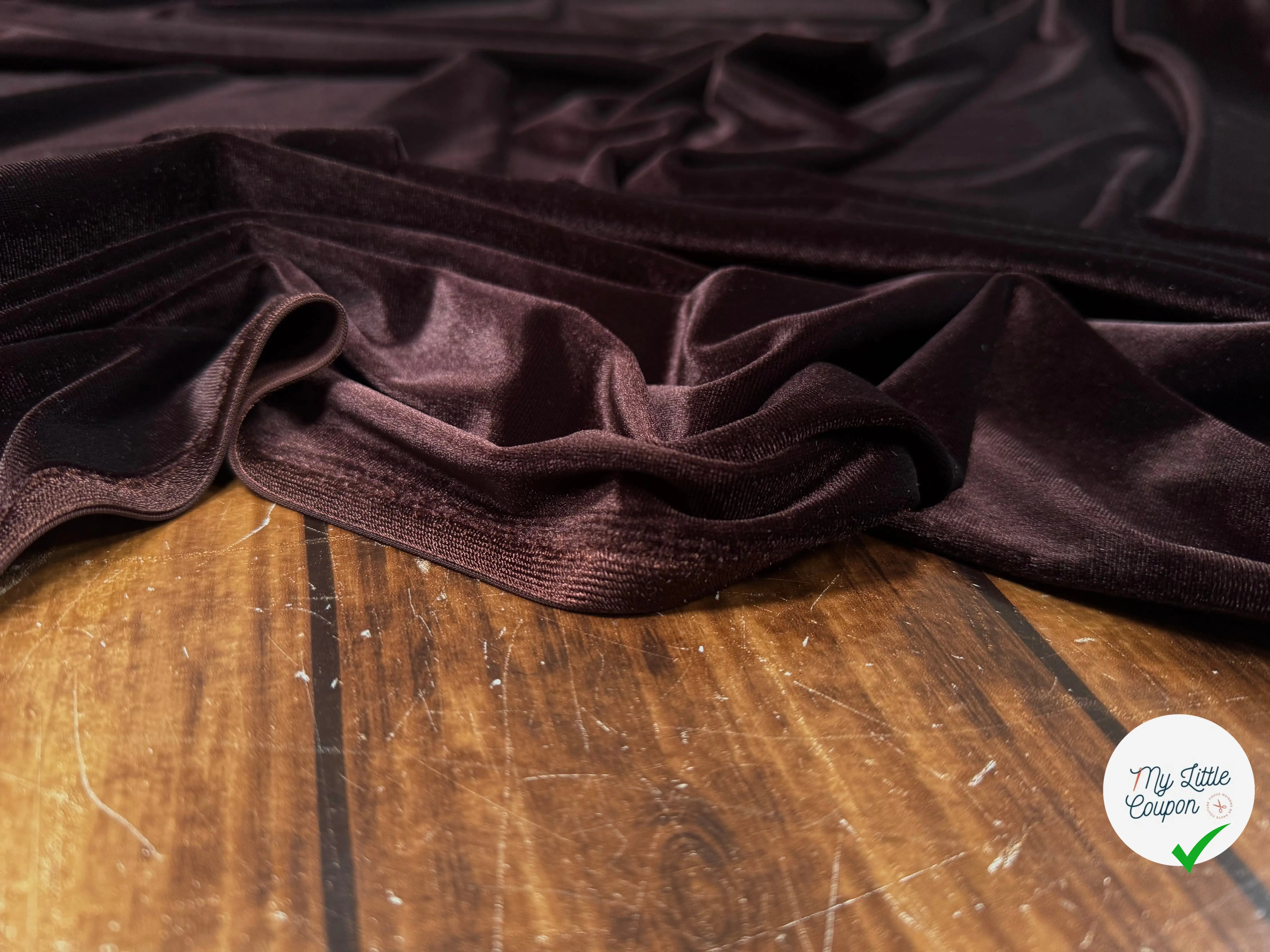 VELOURS CARVICO MAILLE STRETCH MARRON FONCÉ - My Little Coupon
