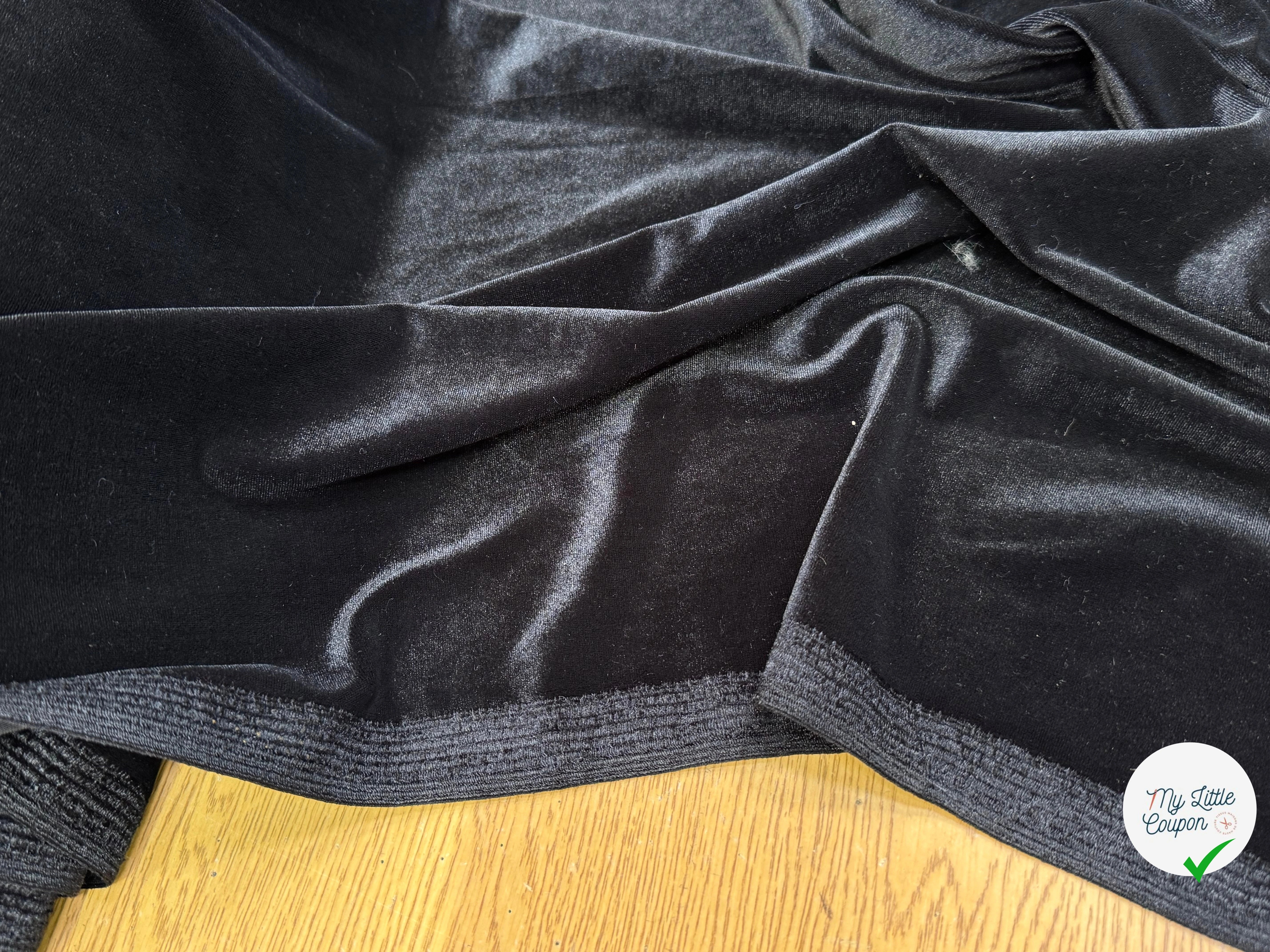 VELOURS CARVICO MAILLE STRETCH NOIR LUXIEUX - My Little Coupon