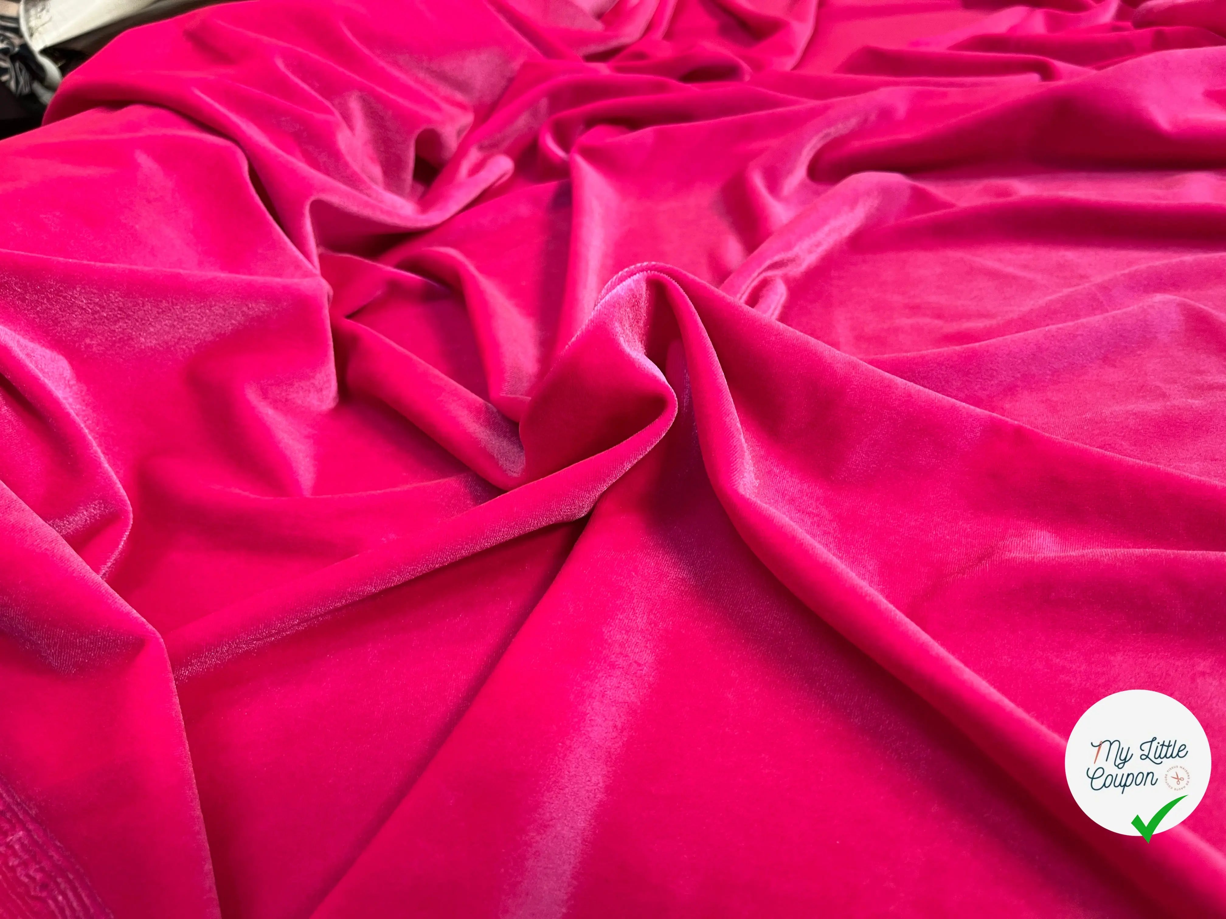VELOURS CARVICO MAILLE STRETCH ROSE - My Little Coupon