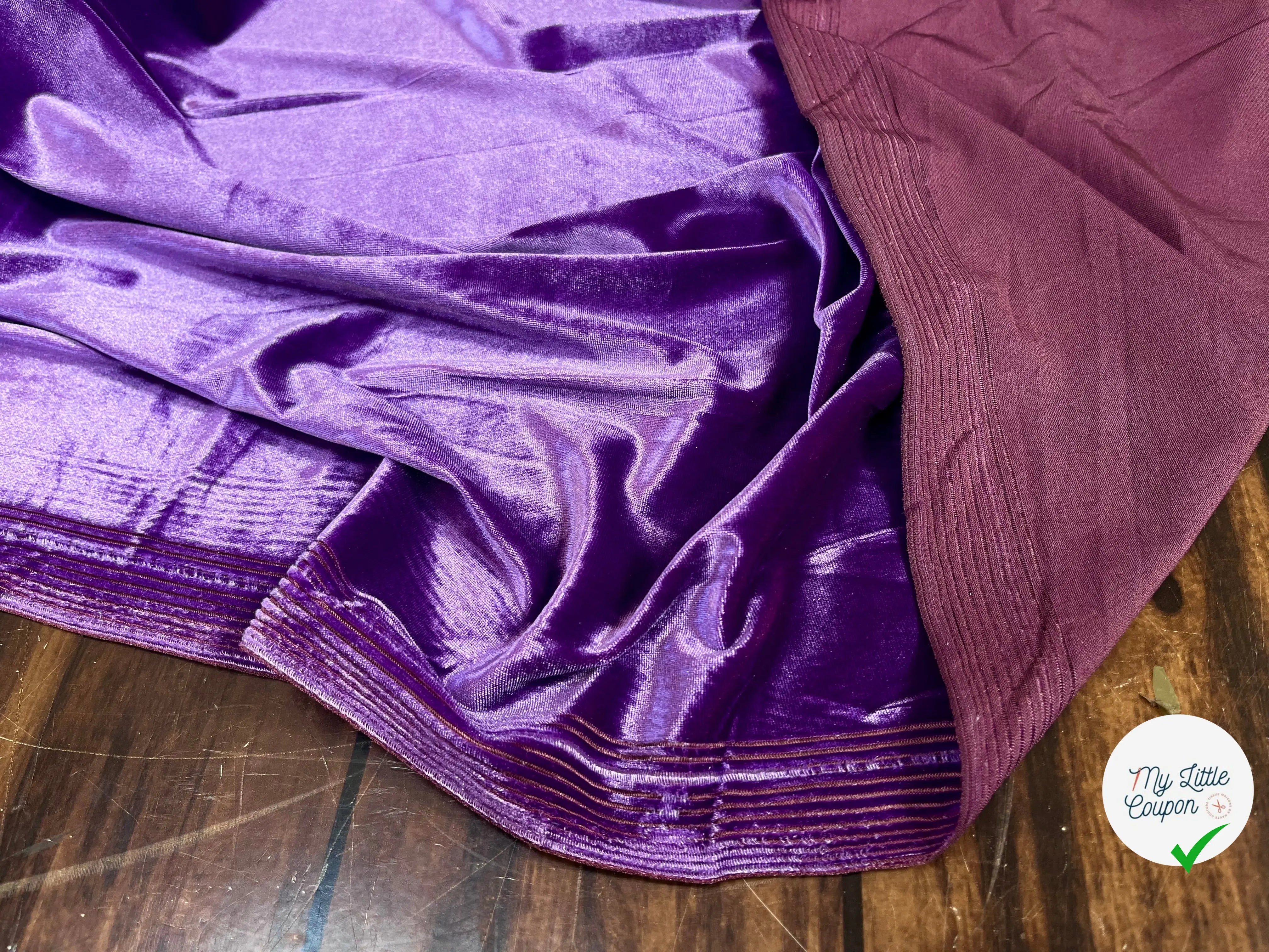 VELOURS CARVICO MAILLE STRETCH VIOLET CLAIR - My Little Coupon