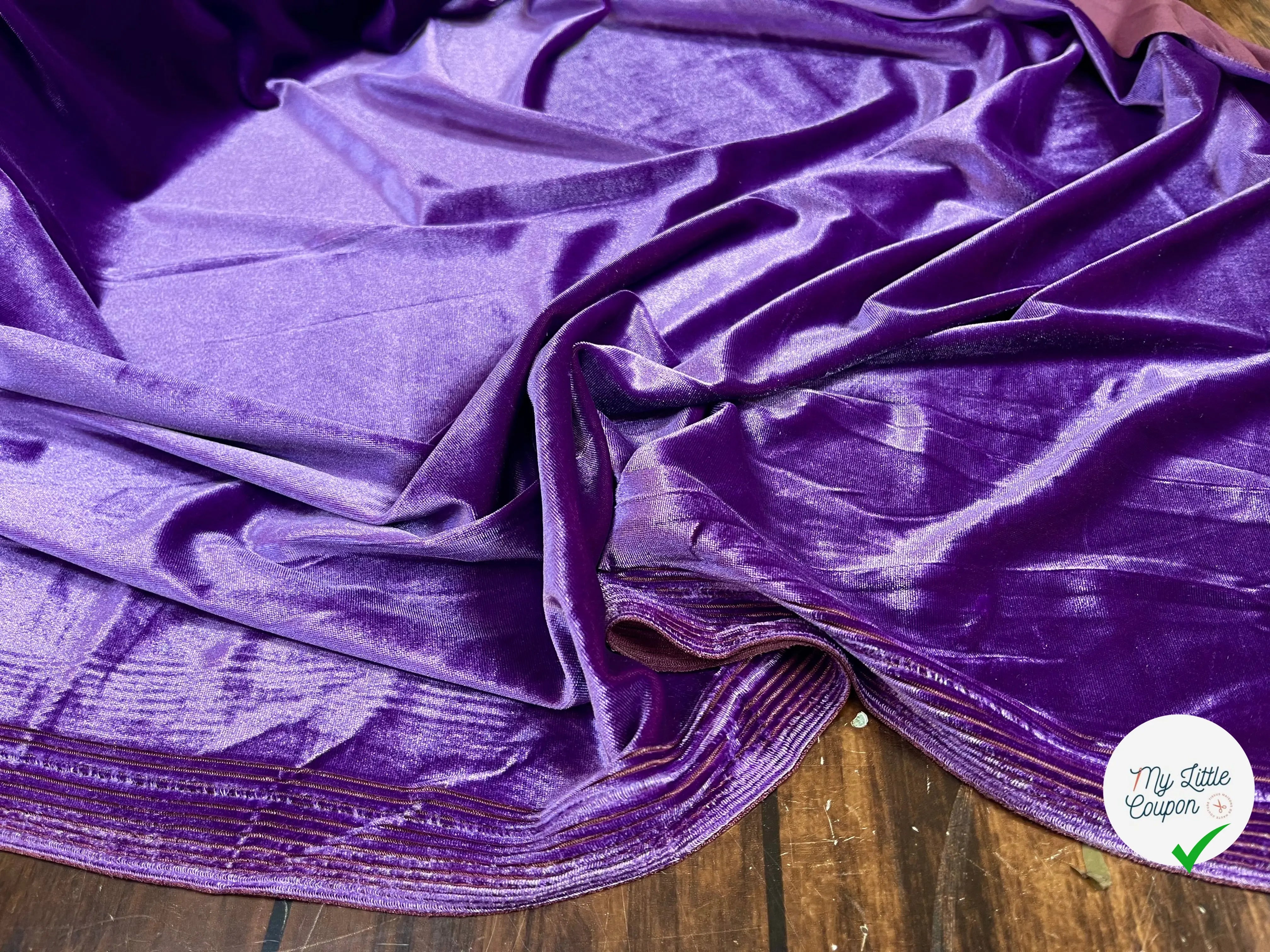 VELOURS CARVICO MAILLE STRETCH VIOLET CLAIR - My Little Coupon