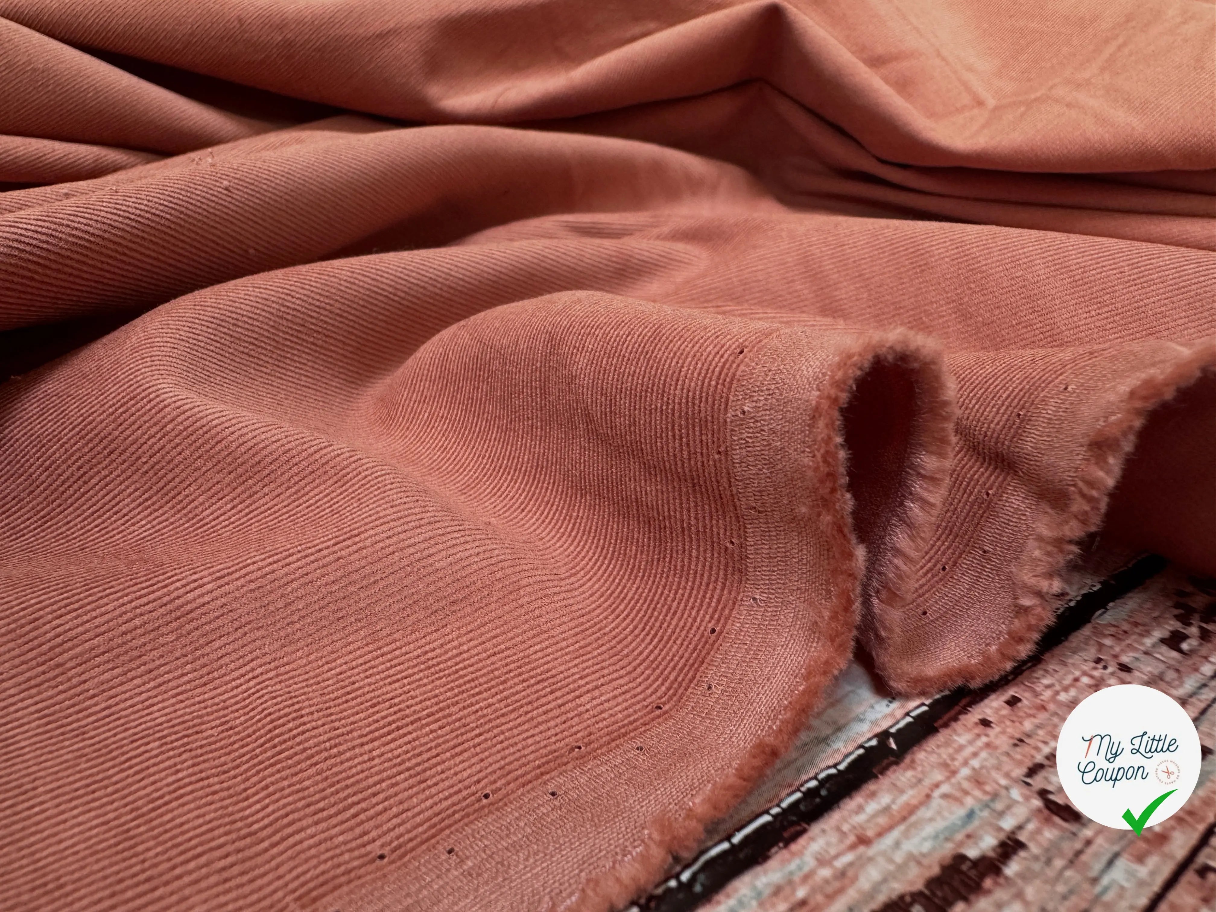 VELOURS CHEMISE 1000 RAIES ROSE TERRE - My Little Coupon